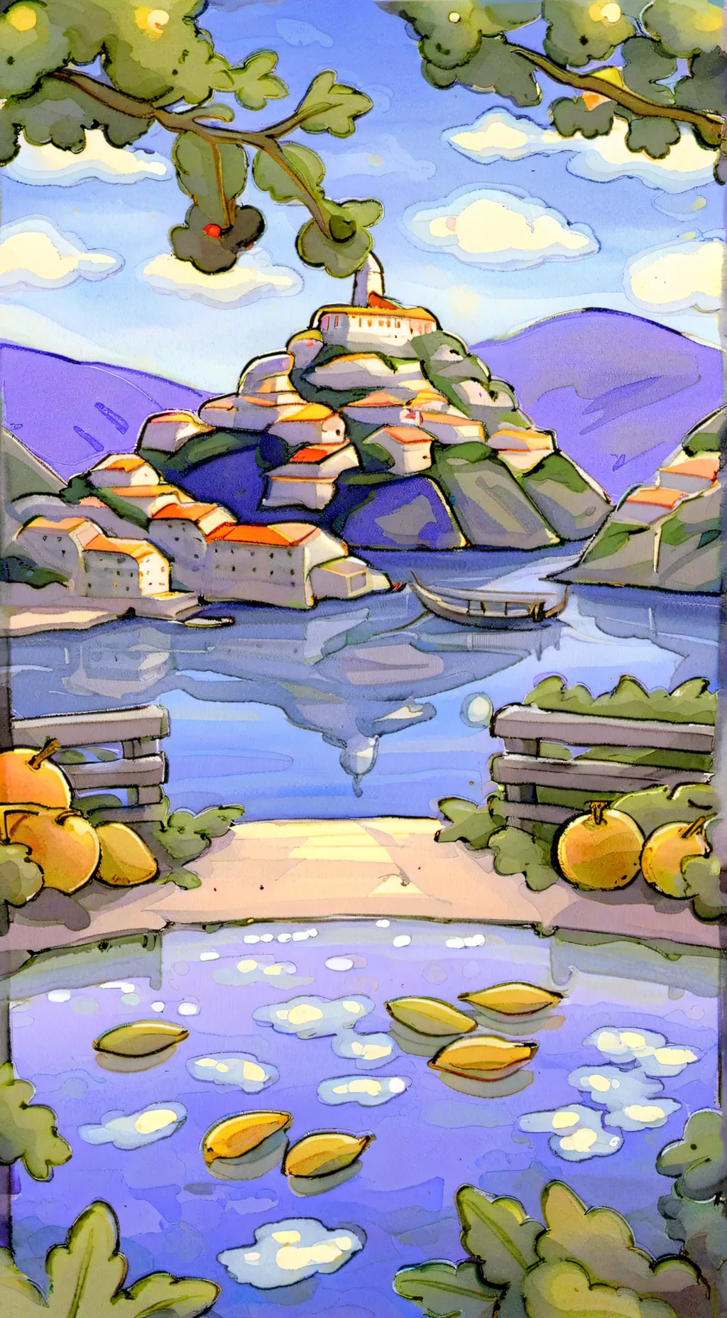 ai character: Fuitcake against background