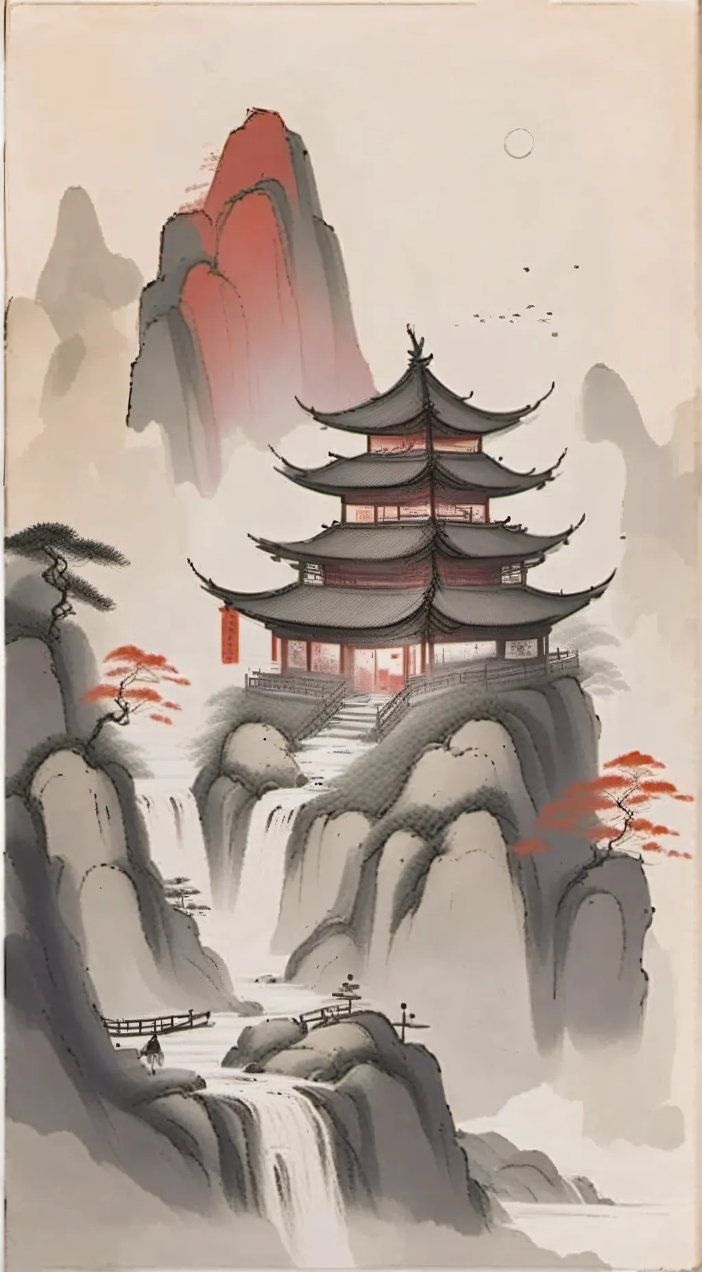 ai character: A fantasy paradise background