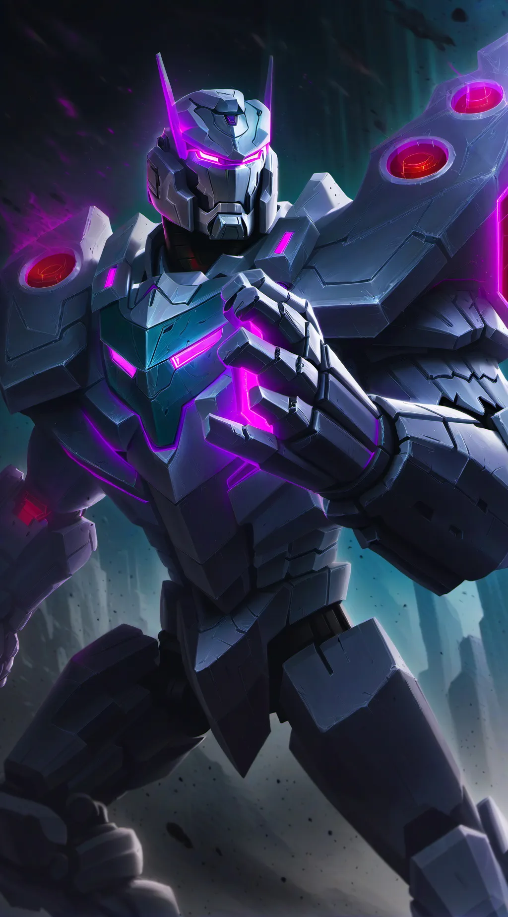 ai character: Megatron prime background