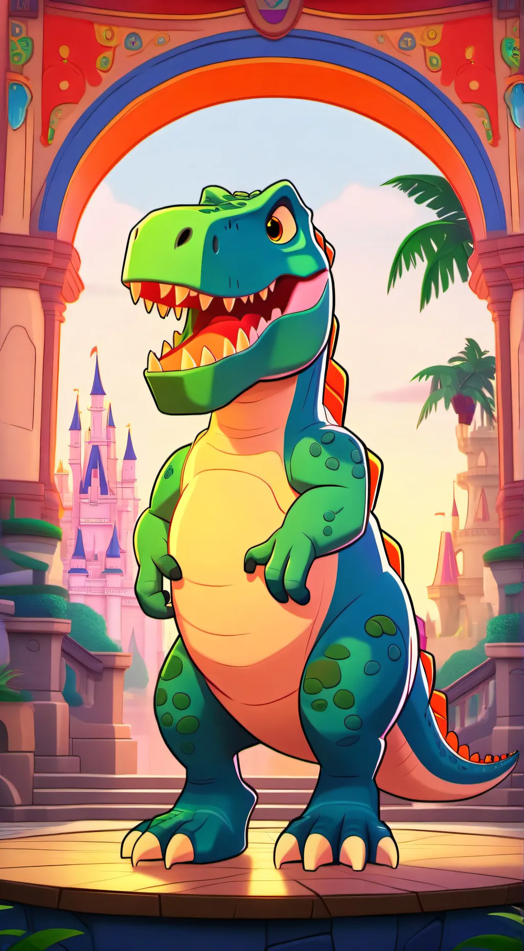 ai character: pianosaurus  background