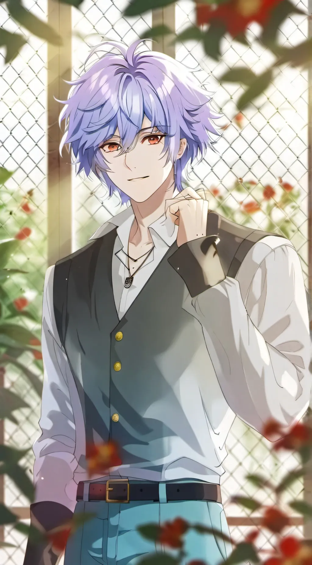 ai character: Cyan background