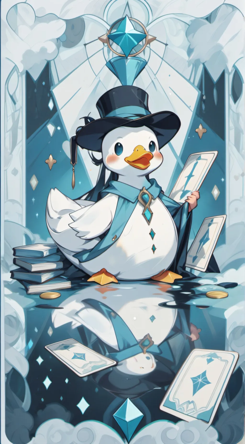 ai character: HH, rubber duck! background