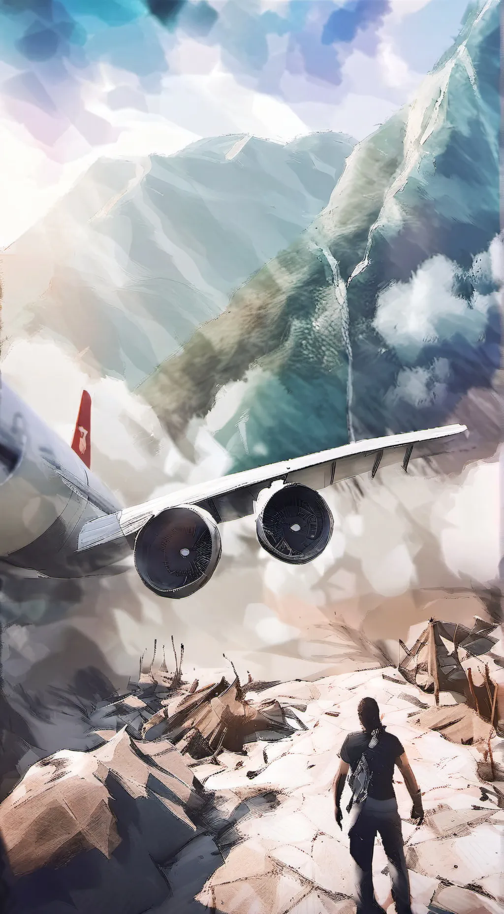 ai character: Sprunki Plane Trip background