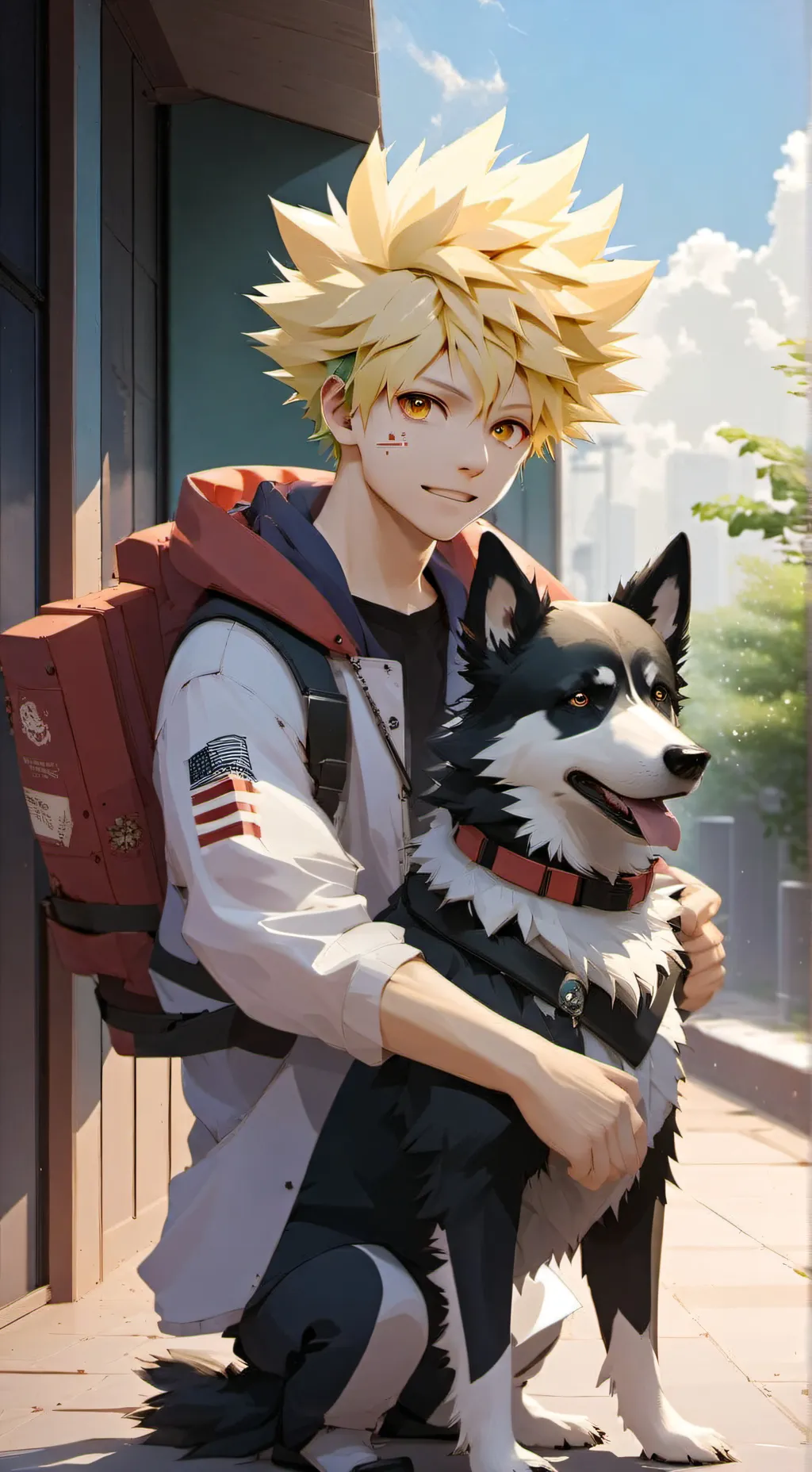 ai character: Bakugo service dog background