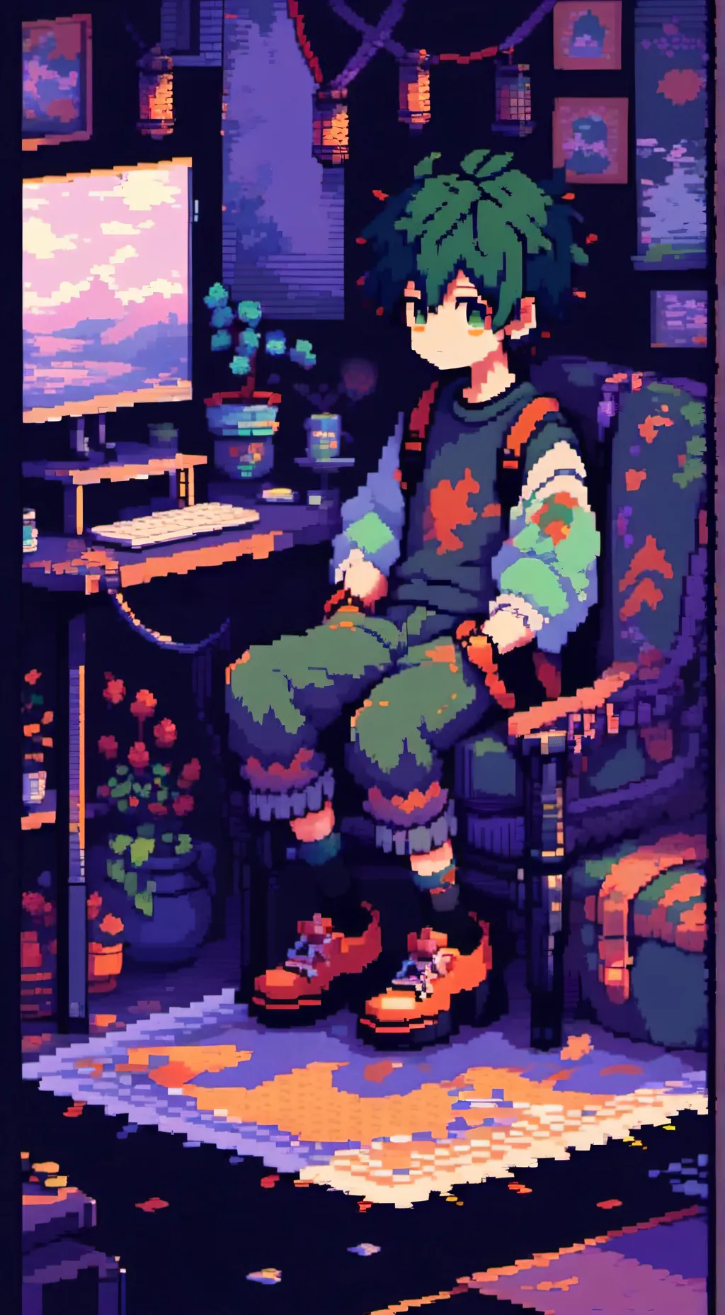 ai character: Mha deku background