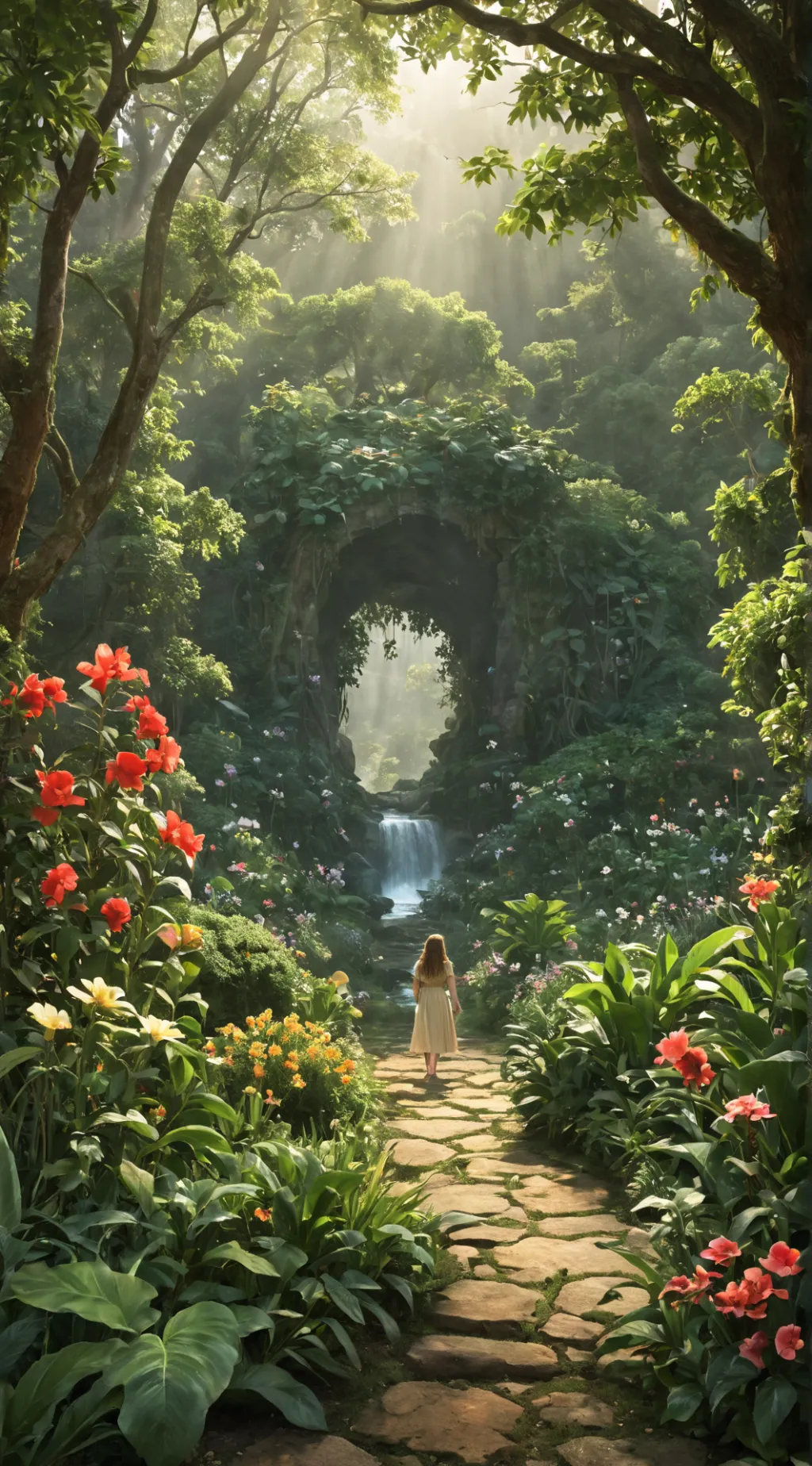 ai character: Garden of Eden  background