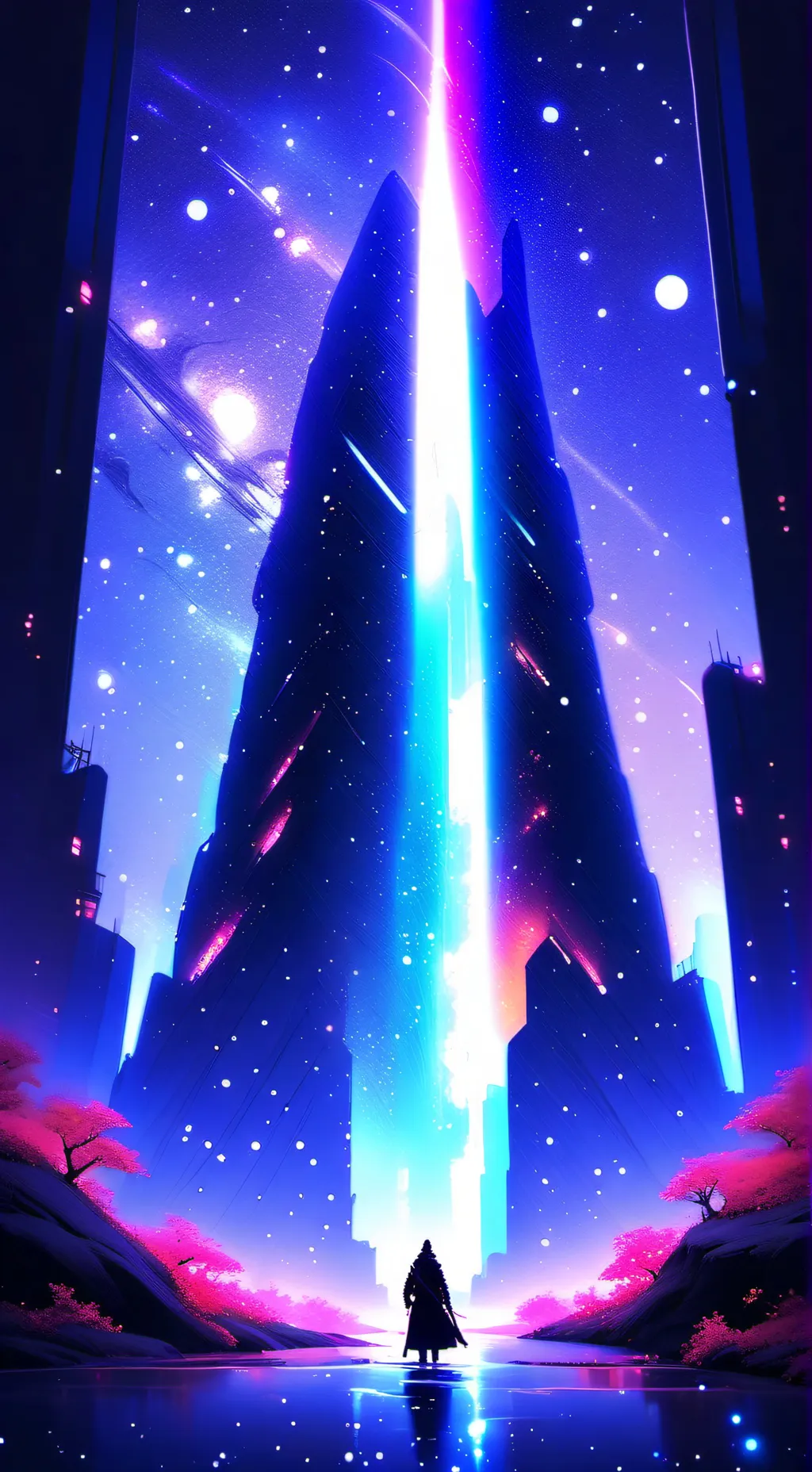 ai character: pebble background