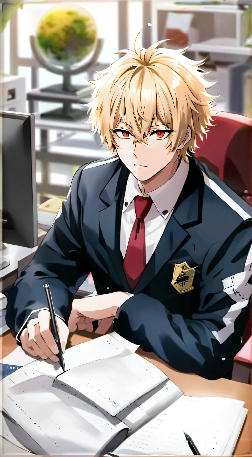 ai character: Katsuki Bakugo background