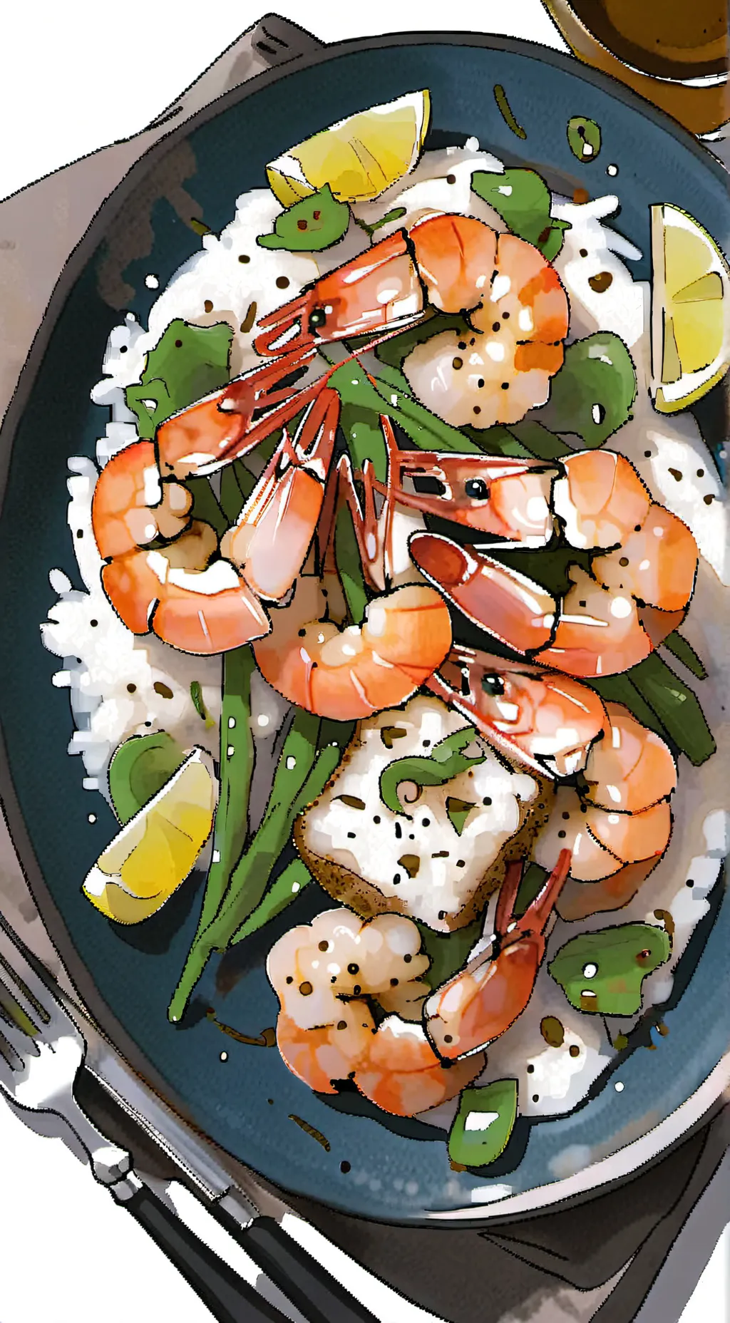 ai character: shrimpo from dw  background