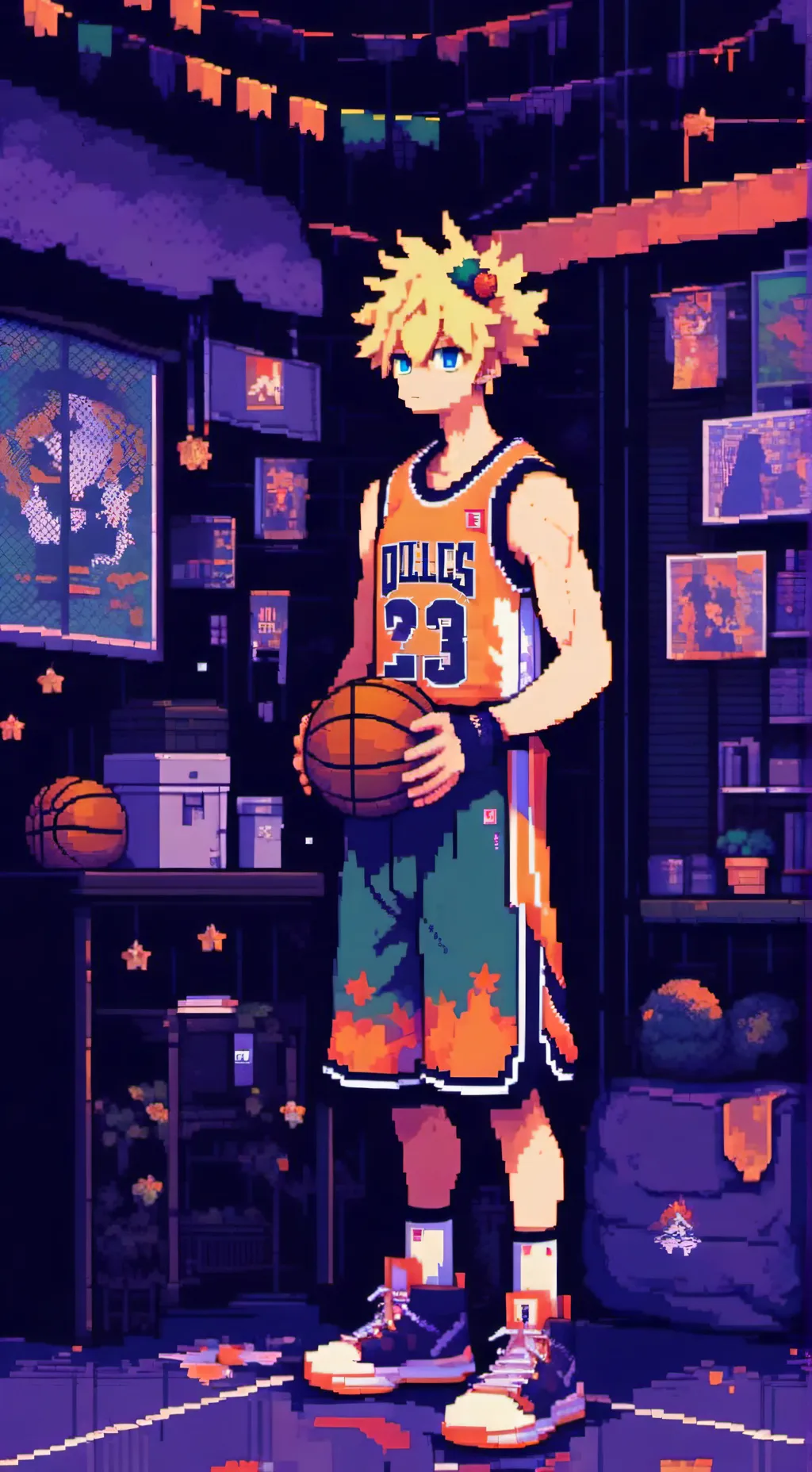 ai character: Mha basketball  background