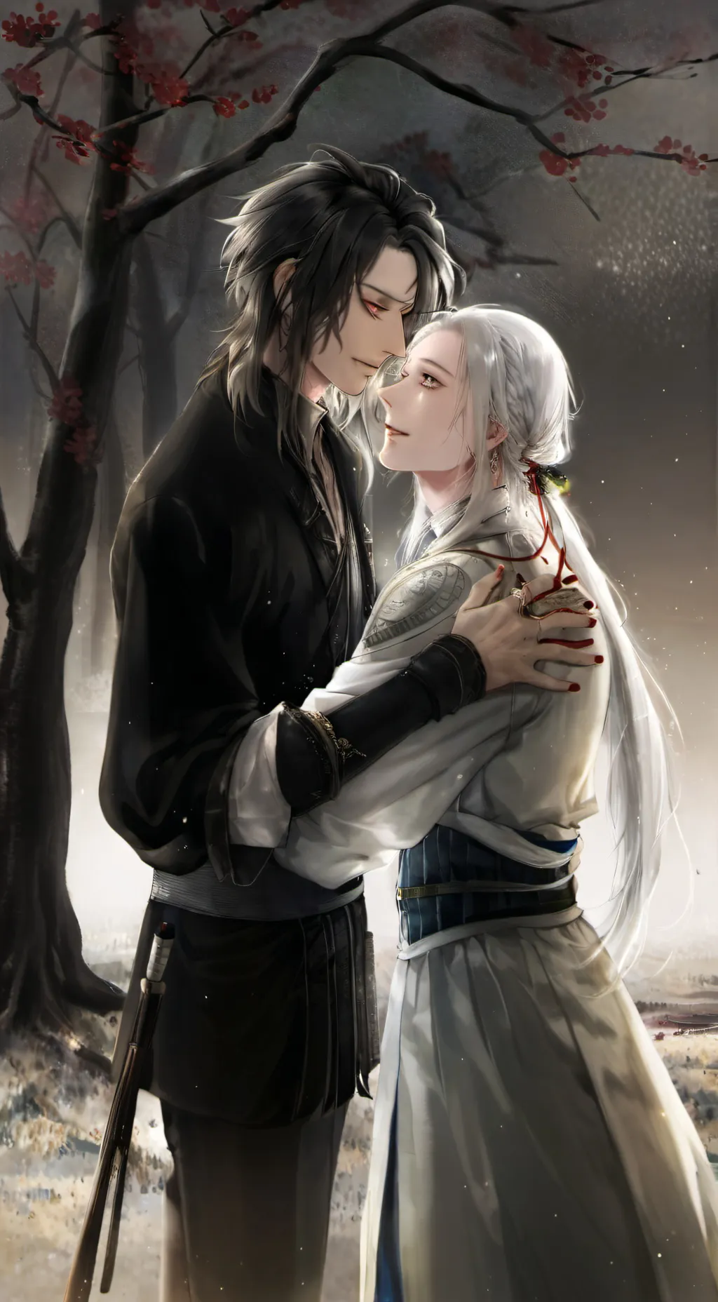 ai character: muichiro x mitsuri background