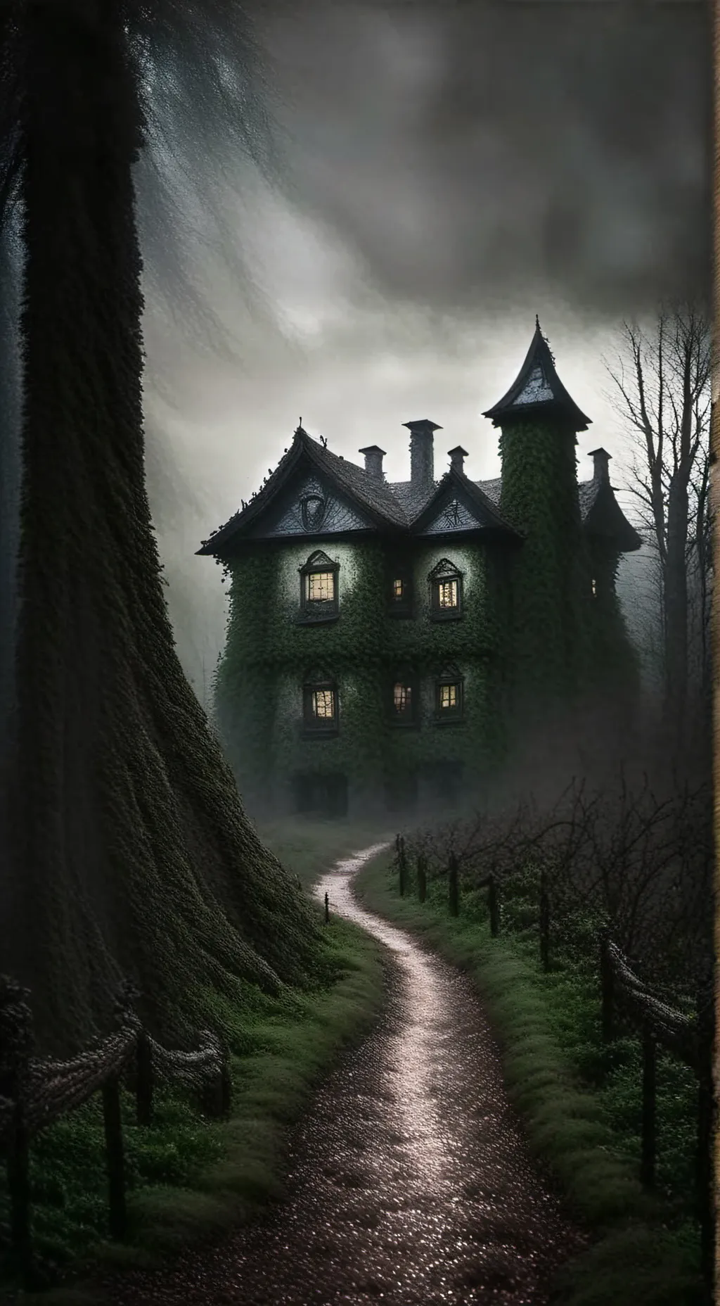 ai character: - haunted × C.H ~ background