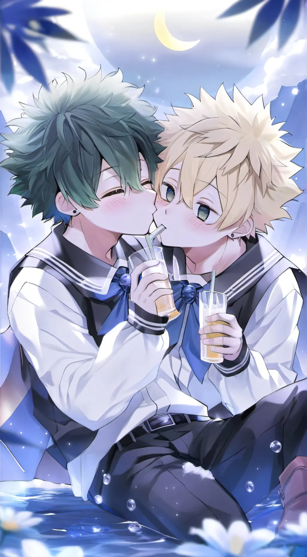 ai character: Bakugo/Deku drunk background