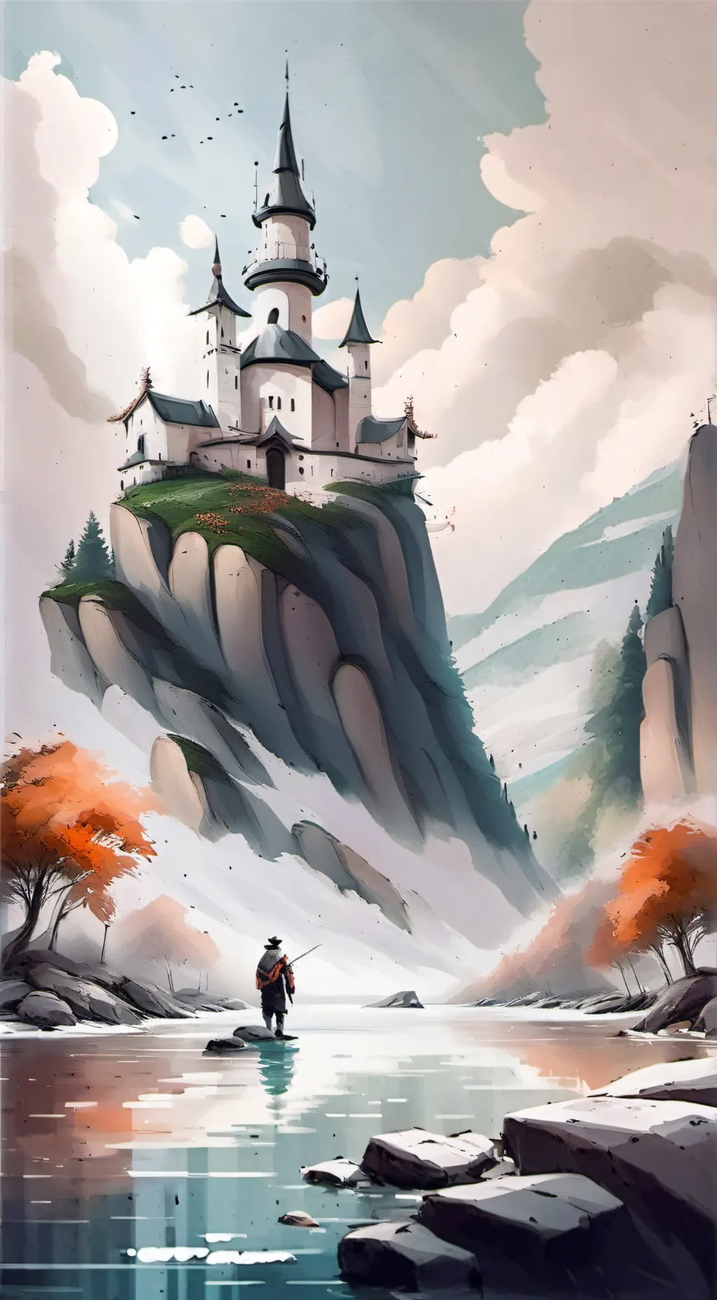 ai character: sad  background