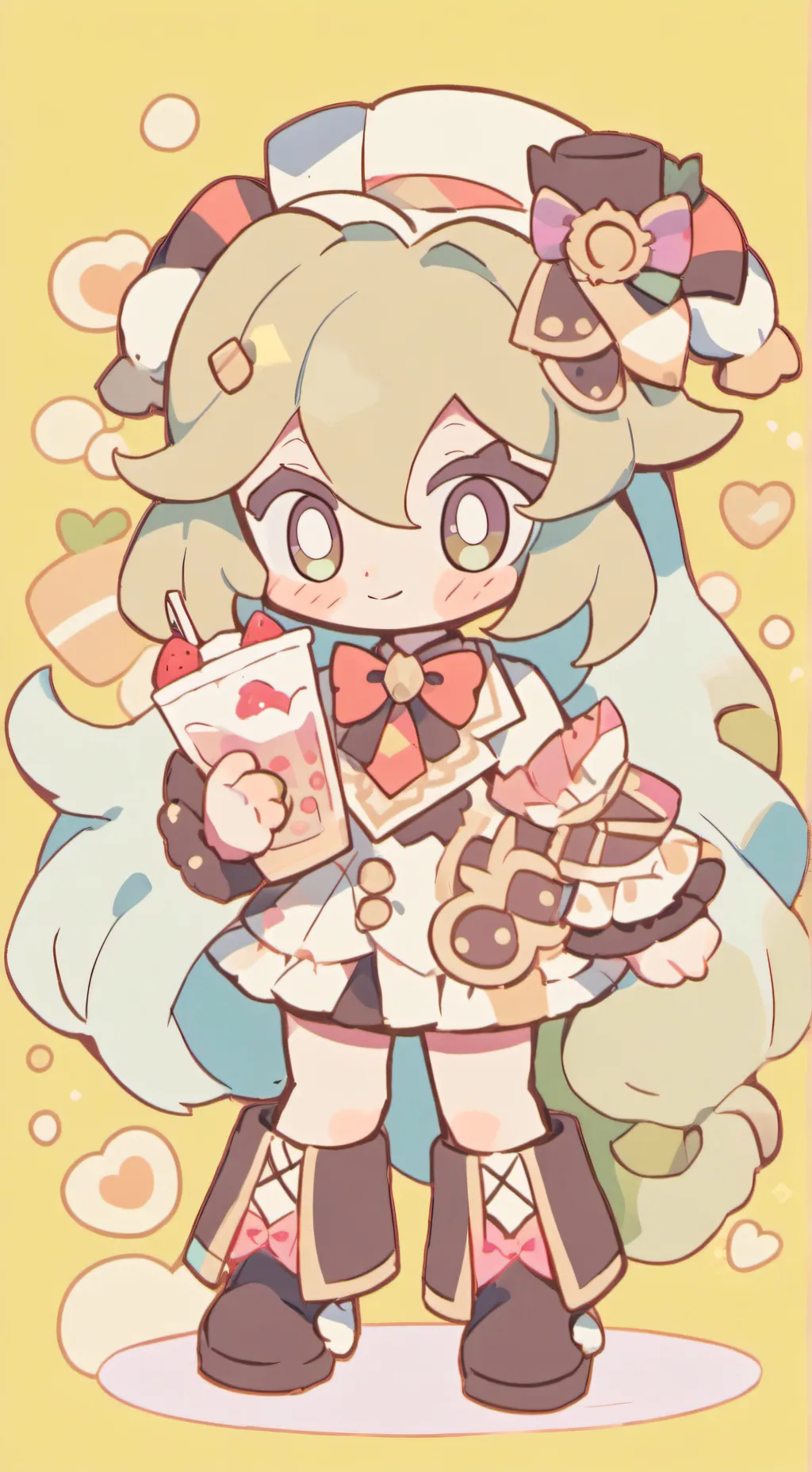 ai character: Shadow milk cookie background