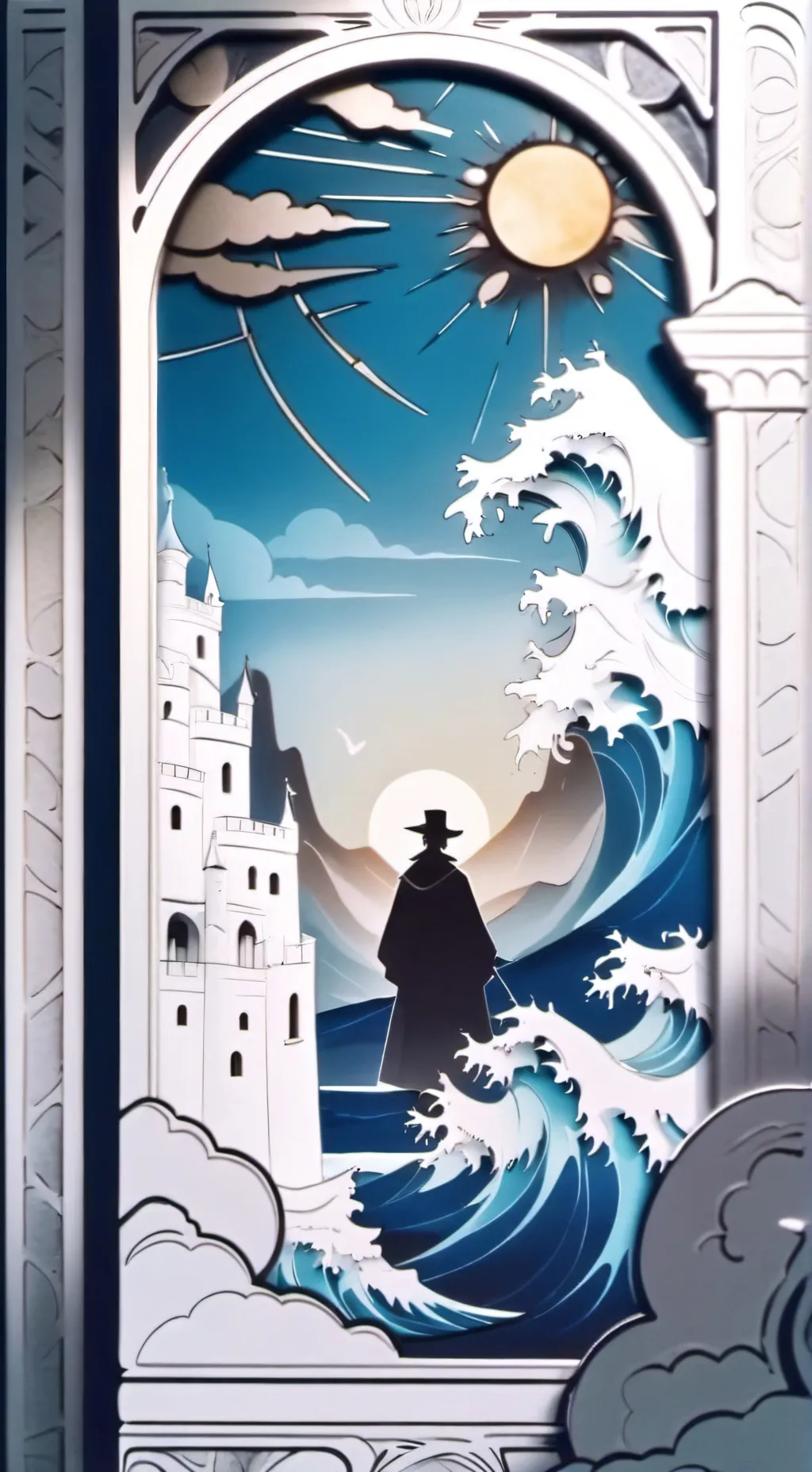 ai character: orange x purple background