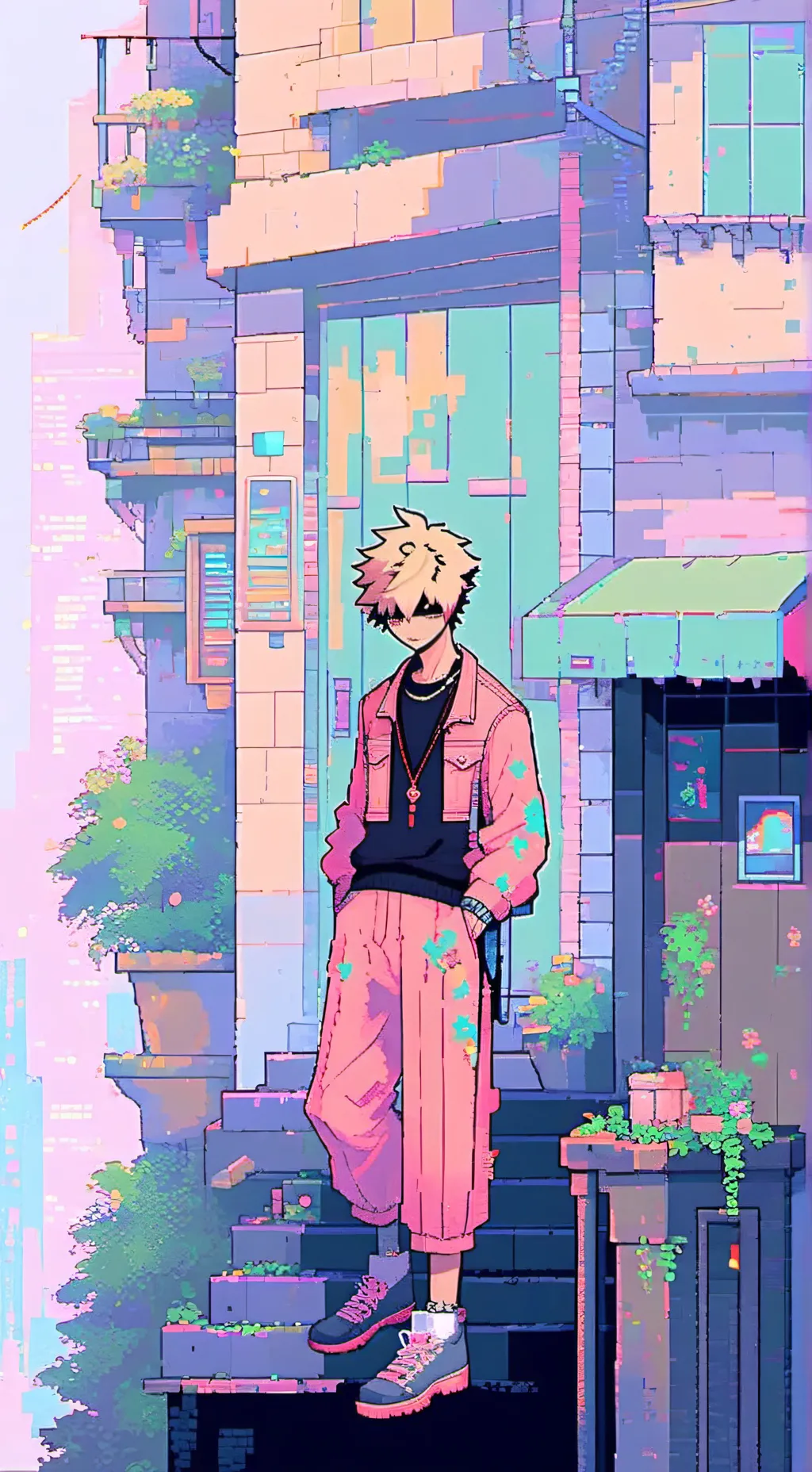 ai character: bakugo woods background
