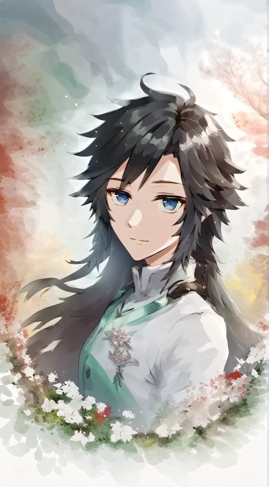 ai character: giyuu and Shinobu  background