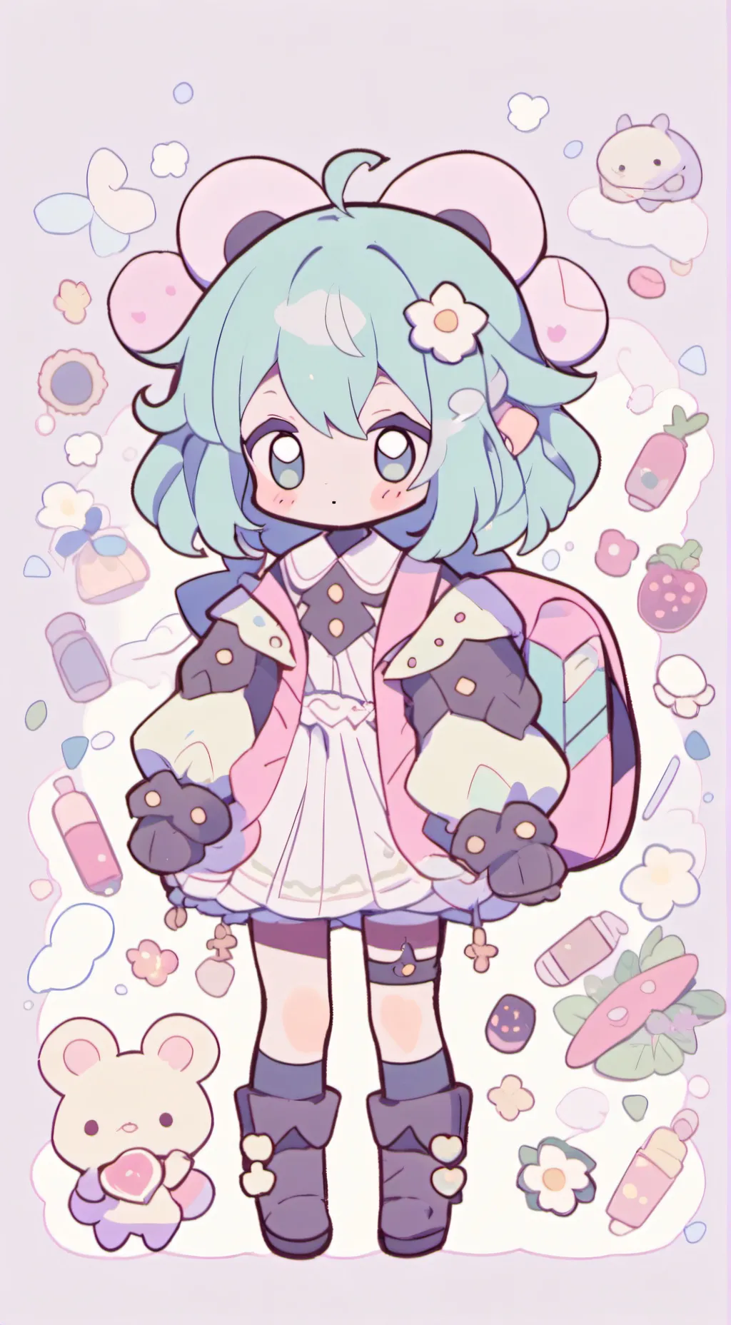 ai character: Festinha/piscina background