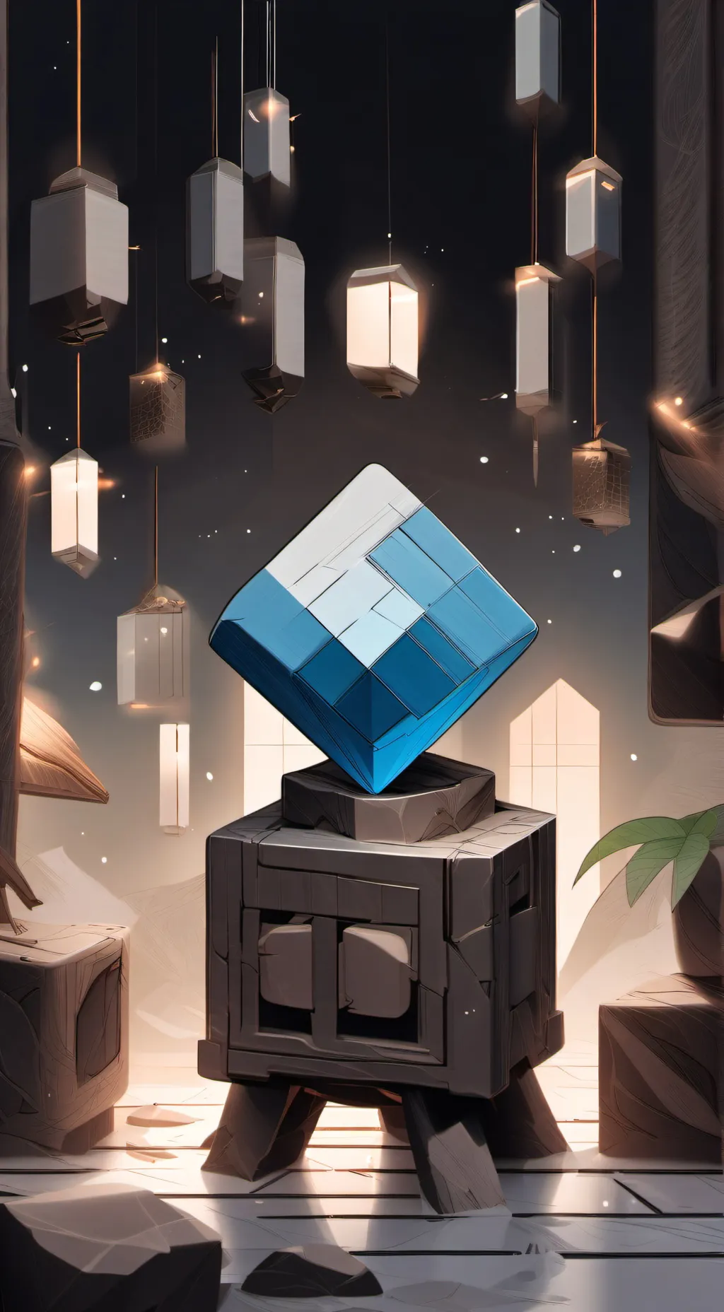 ai character: tungsten cube background