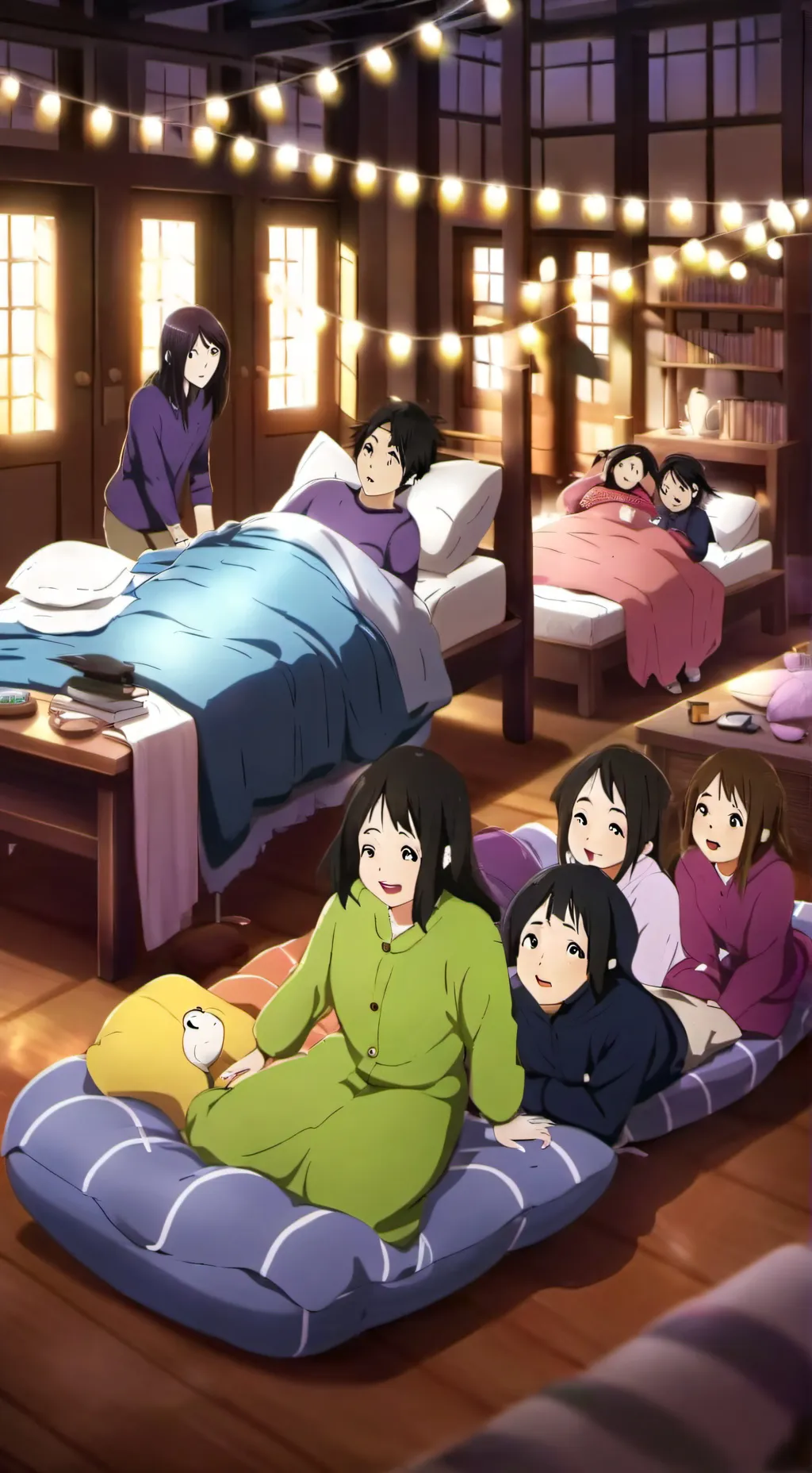 ai character: AJIA sleepover C: background