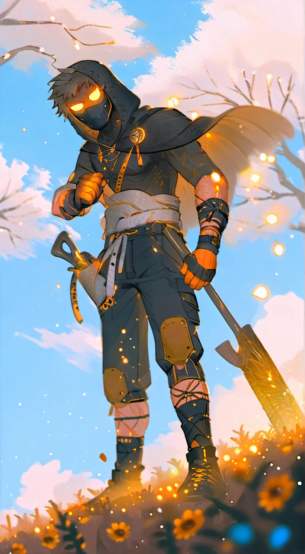 ai character: axel dios de fuego background