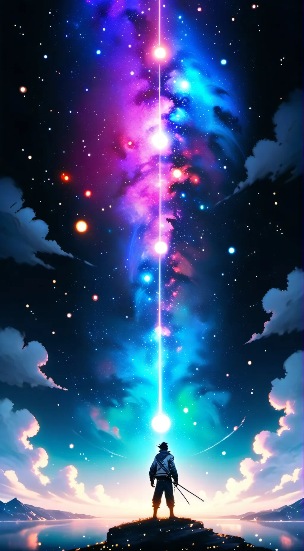 ai character: Galactic sky background