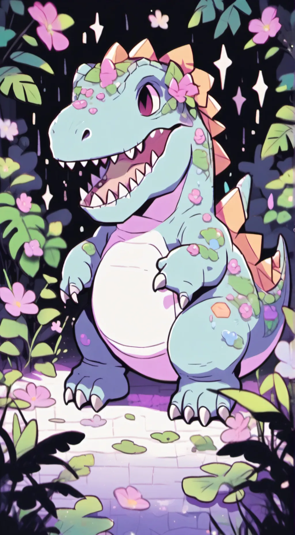 ai character: Dinosaur plushie background
