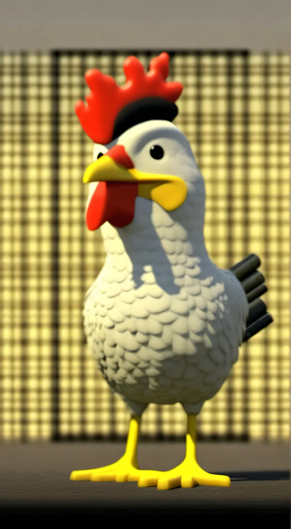 ai character: rooster rudy Chick background