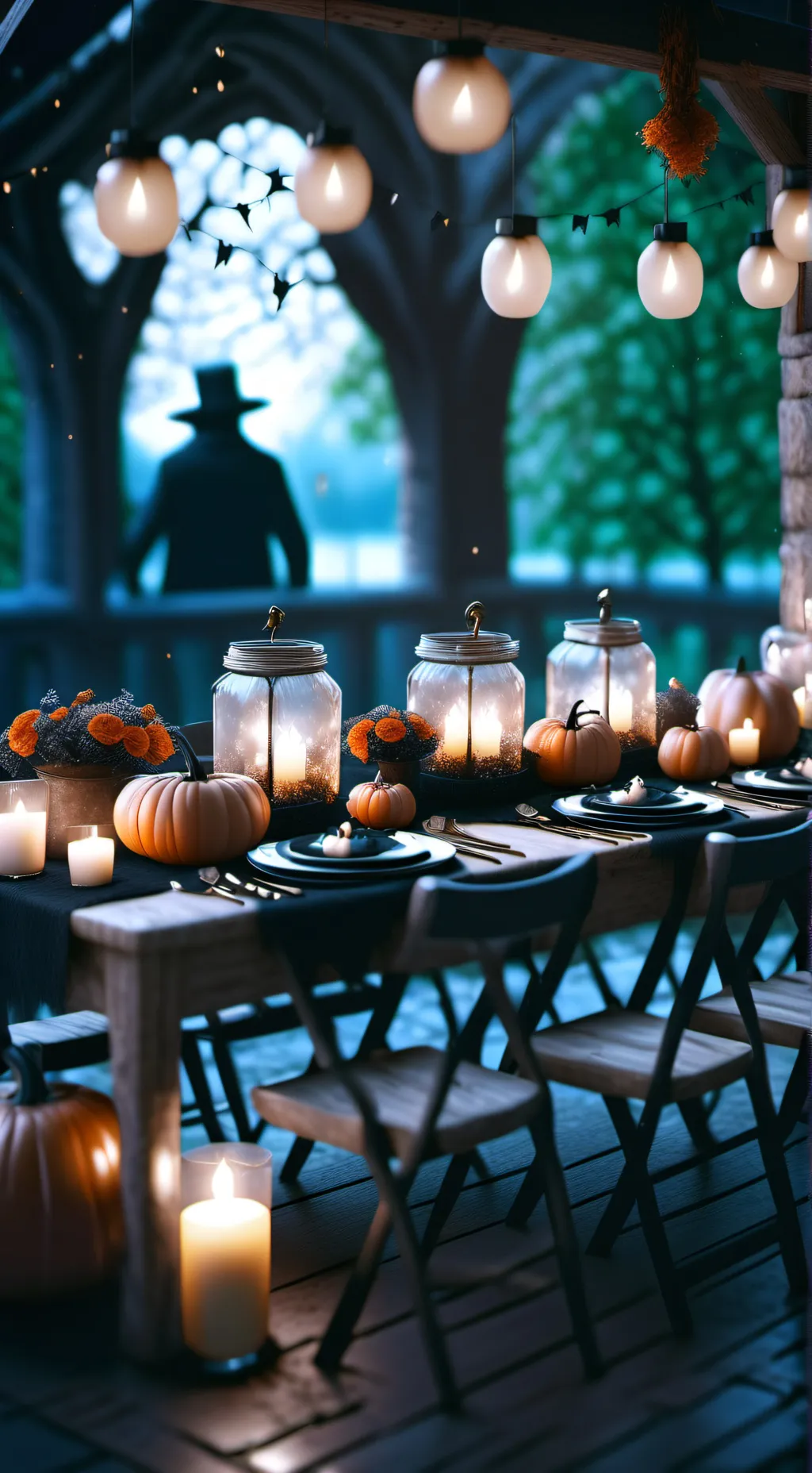 ai character: Halloween party-EW background