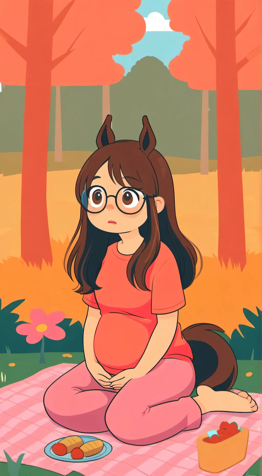 ai character: Autumn background