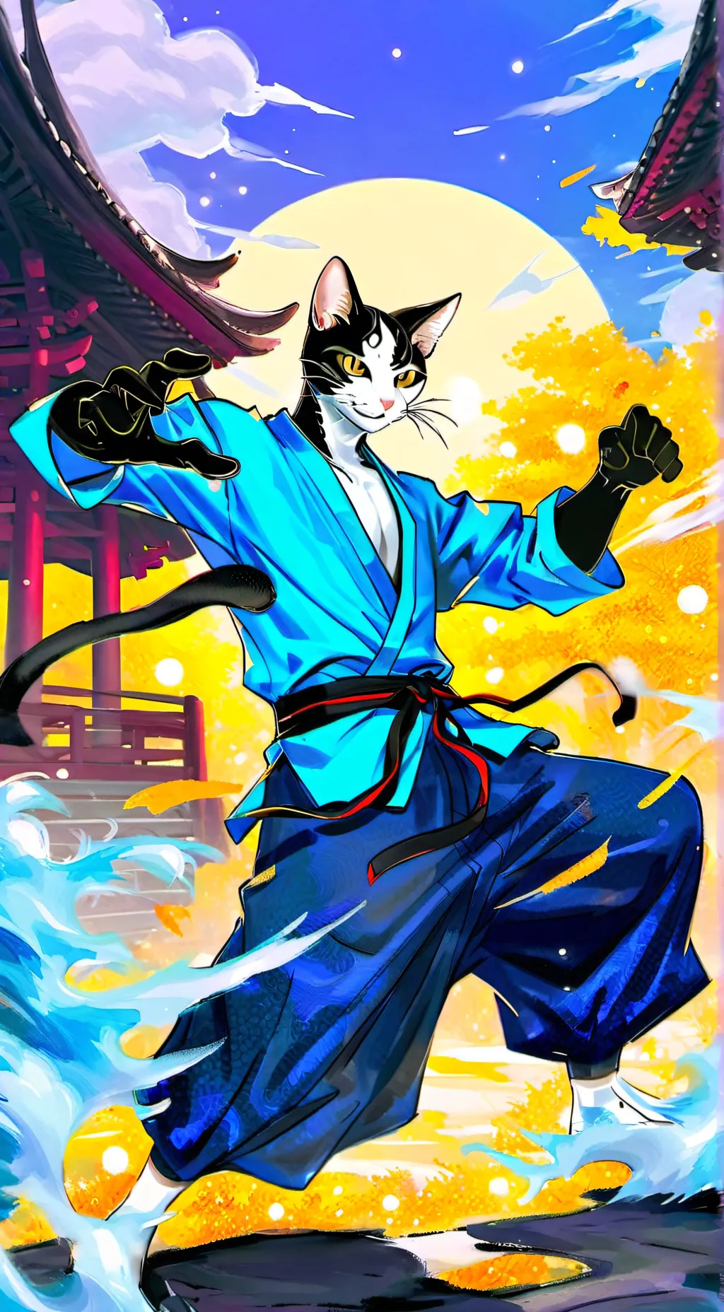 ai character: gato de kung fu background