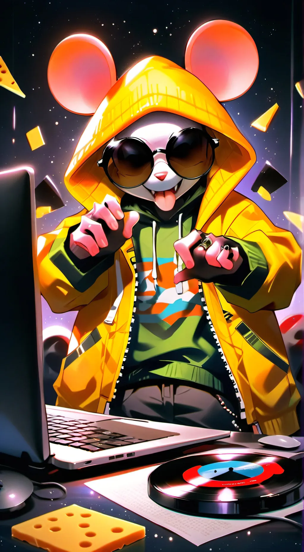 ai character: Cheese Flow background