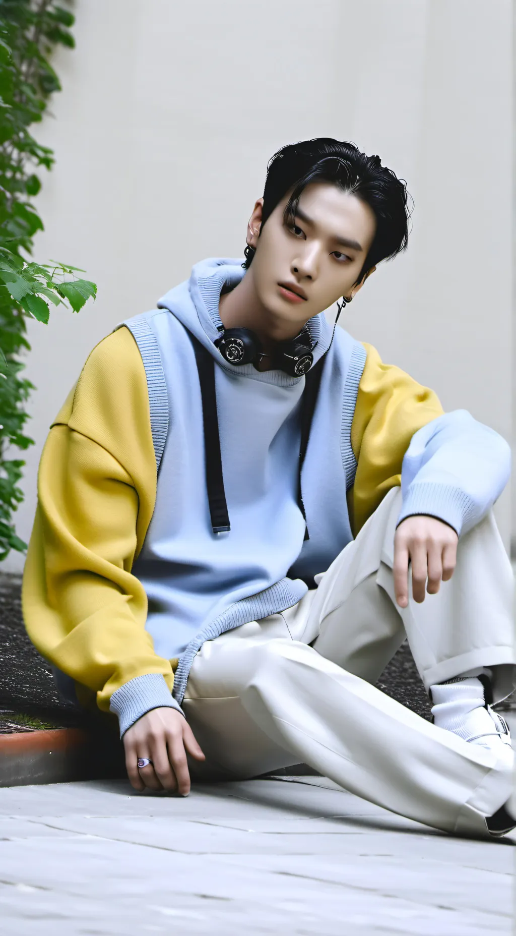 ai character: Hyunjin from skz background