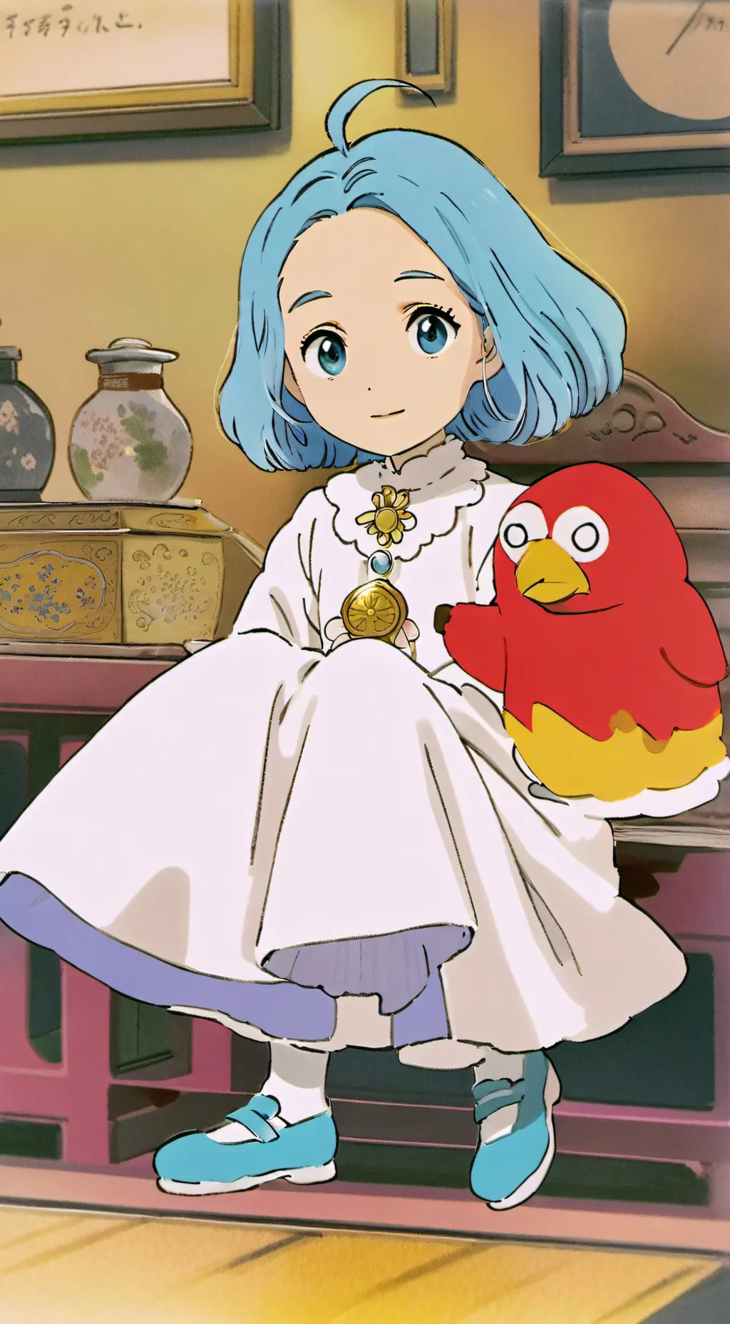 ai character: ￼￼Miku  background