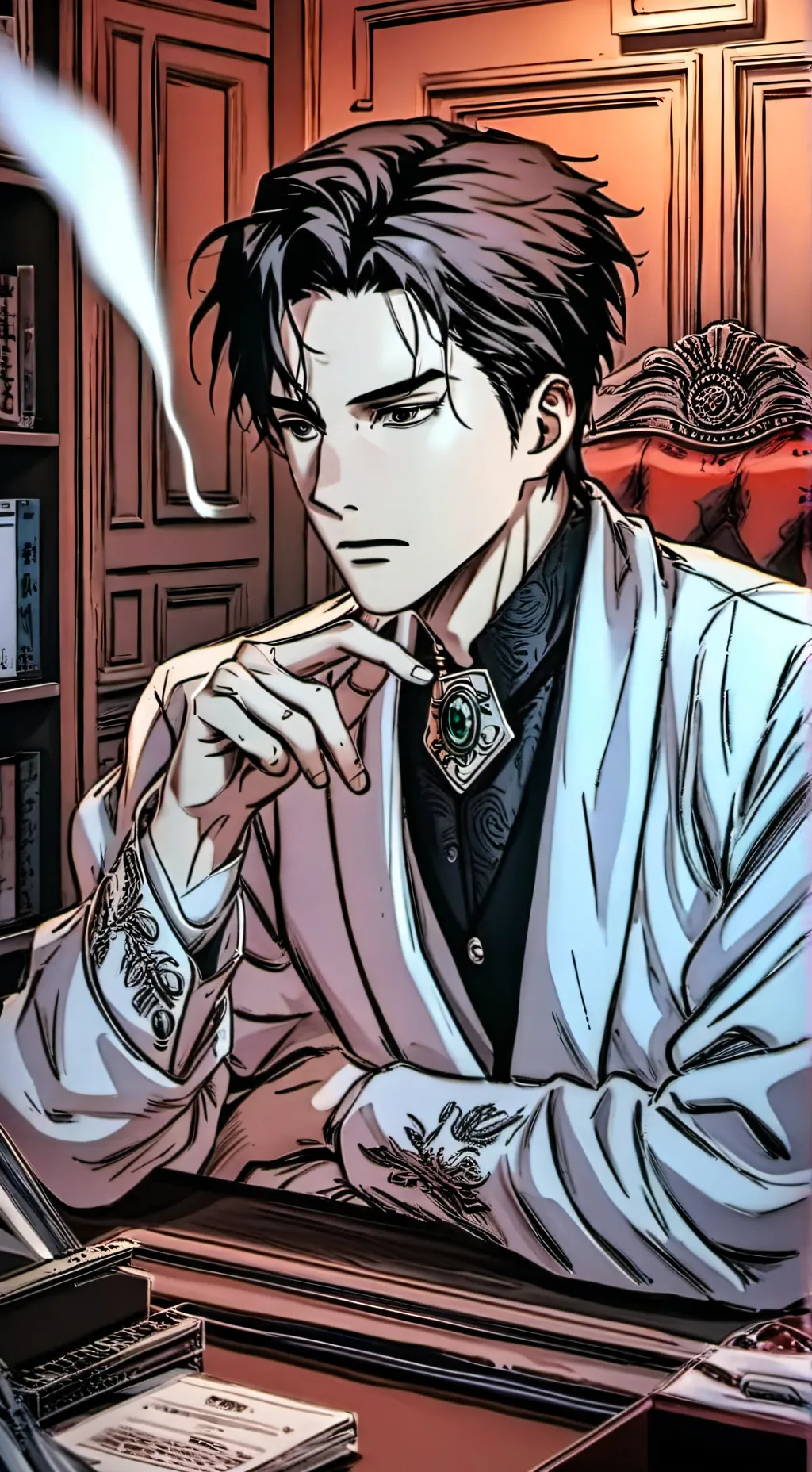 ai character: Workaholic Colleague background