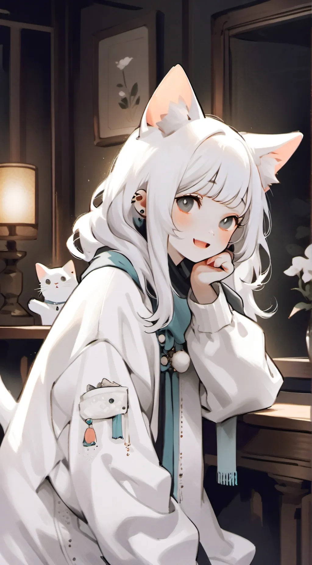 ai character: Echo the Beluga Cat Spirit background