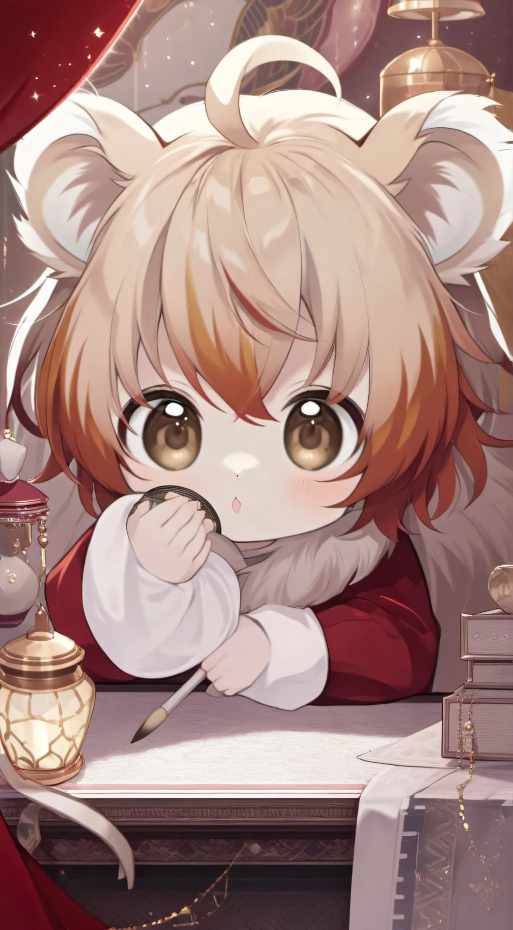 ai character: Gilded Purr-Spirit background