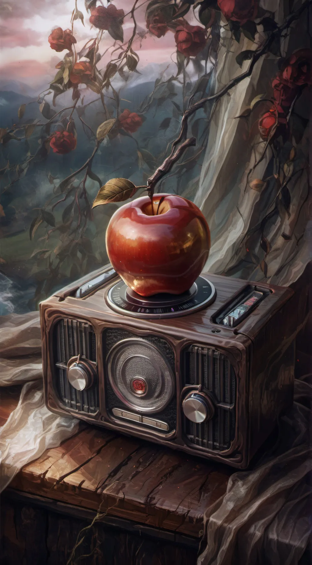 ai character: :-[Radioapple]-: background