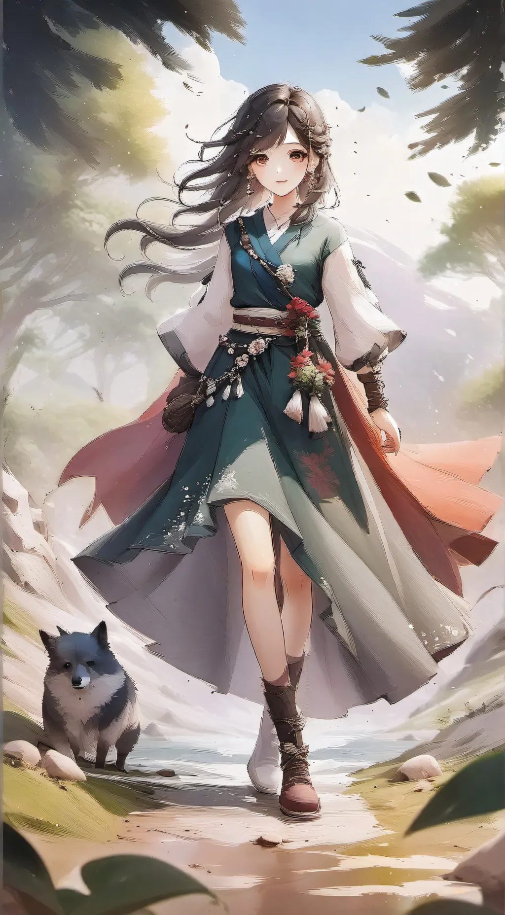 ai character: grey x Simón  background