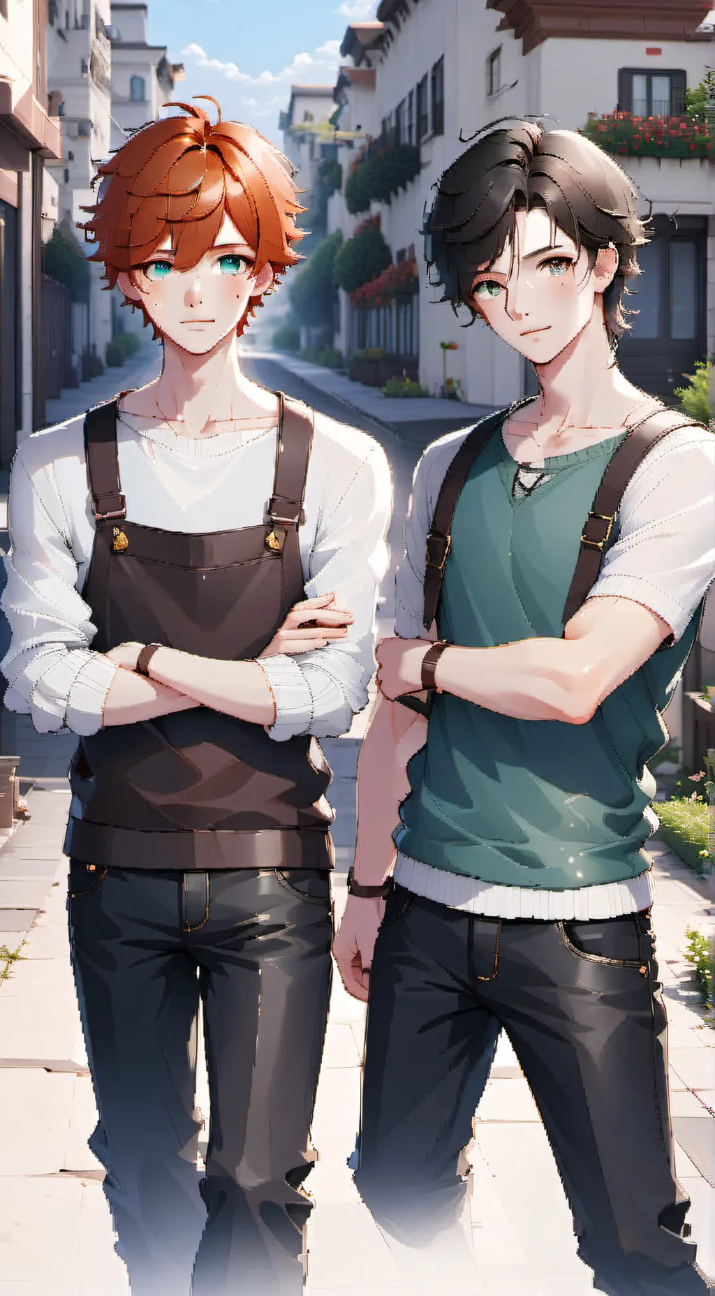 ai character: oliver 🧡 and kax 🤎 background