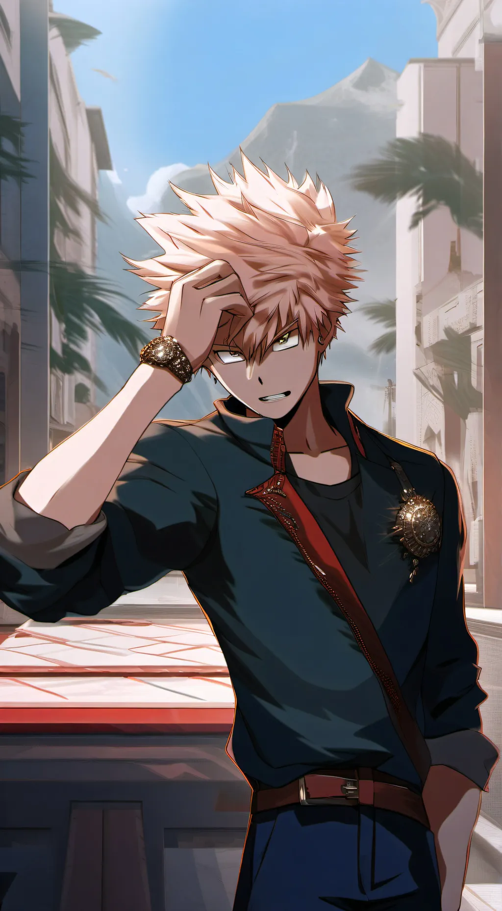 ai character: Bakugo  background