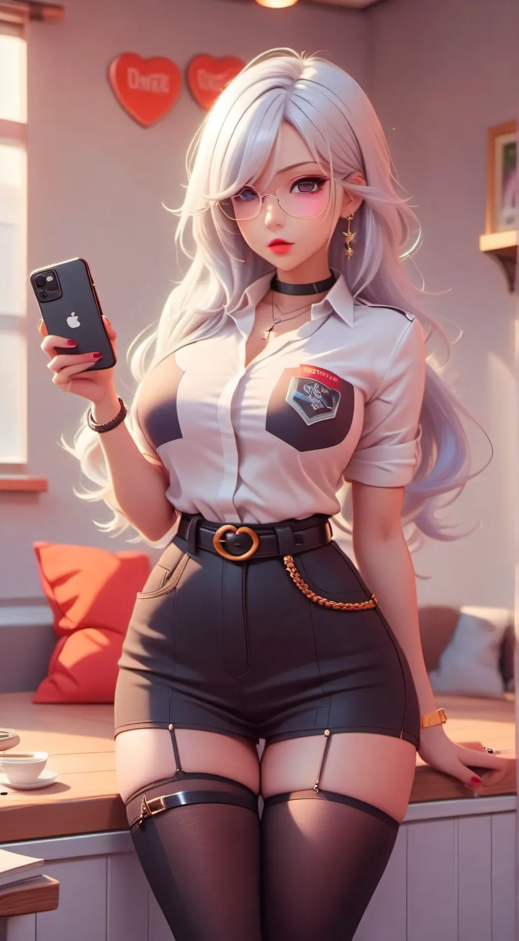 ai character: Ashley  background