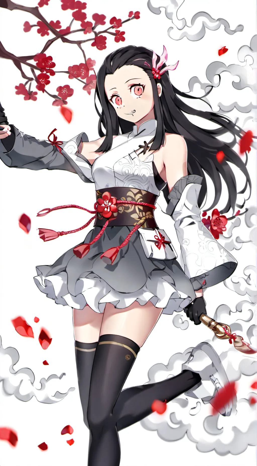 ai character: Nezuko as a human background