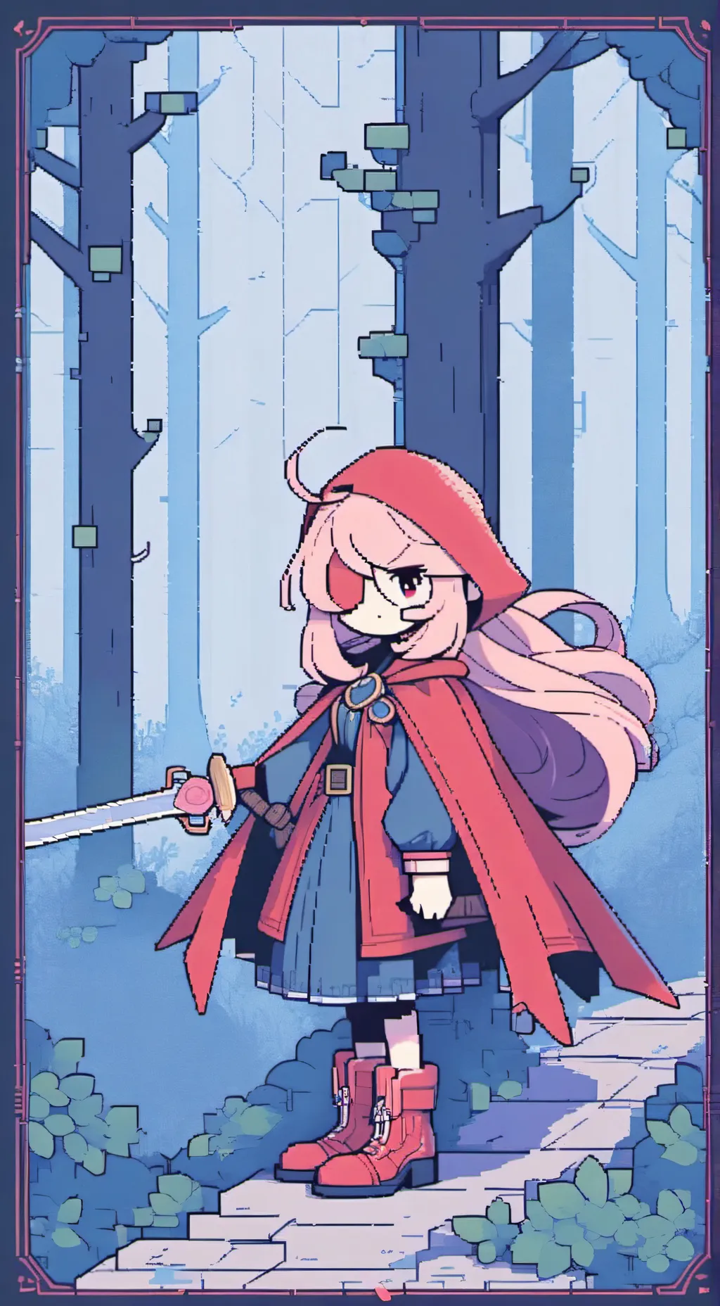 ai character: Red background