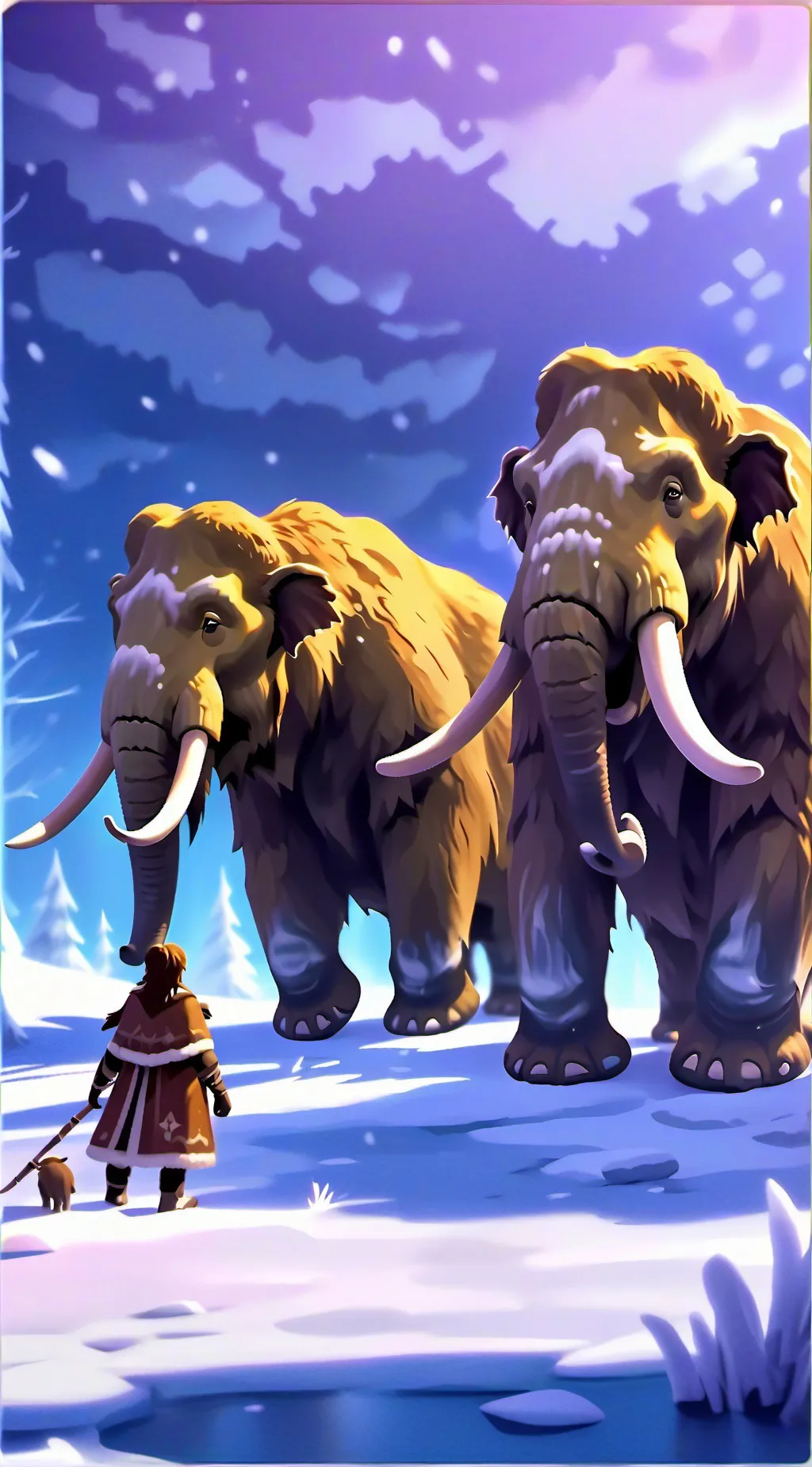 ai character: Raised by Mammoths background