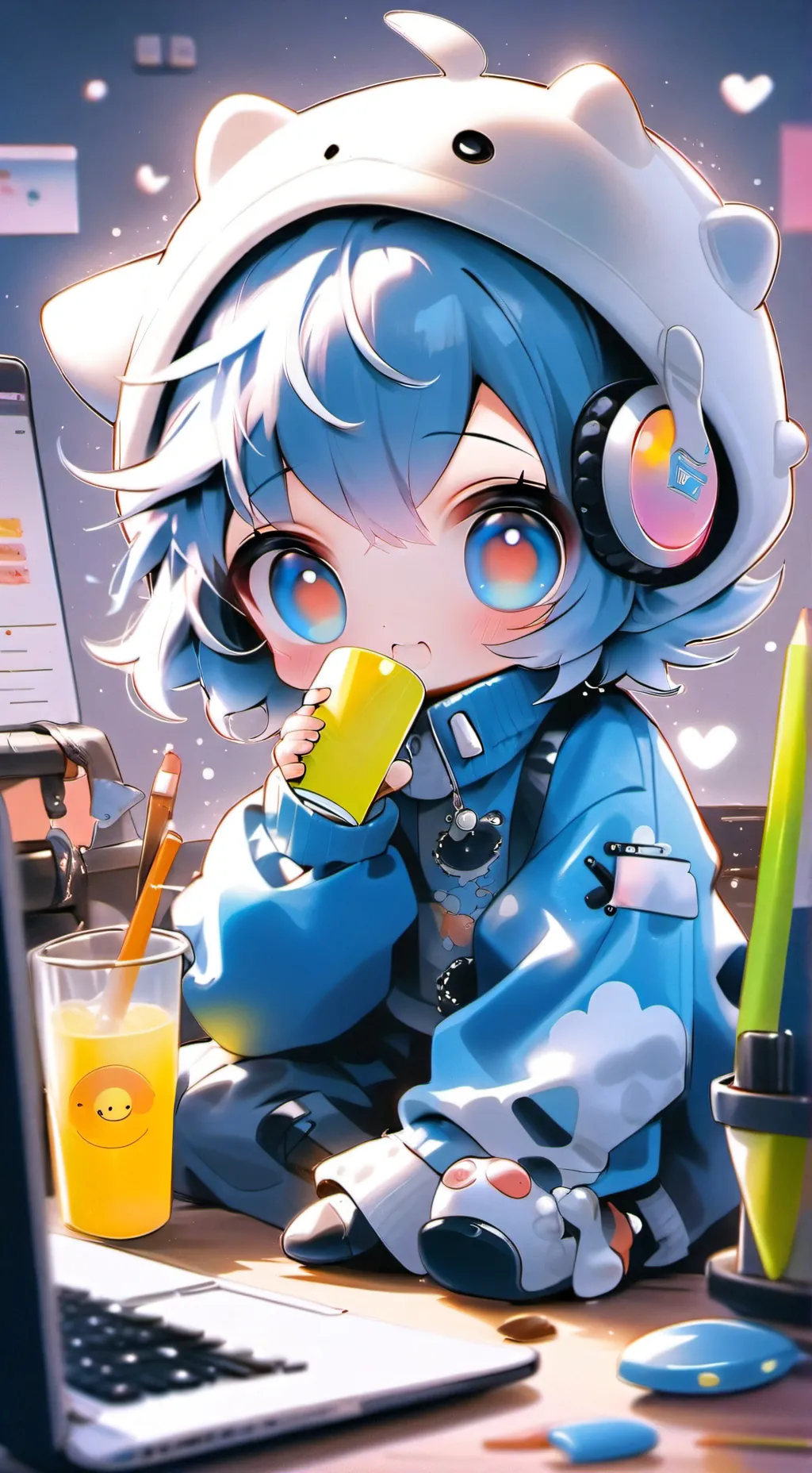 ai character: Pixel background