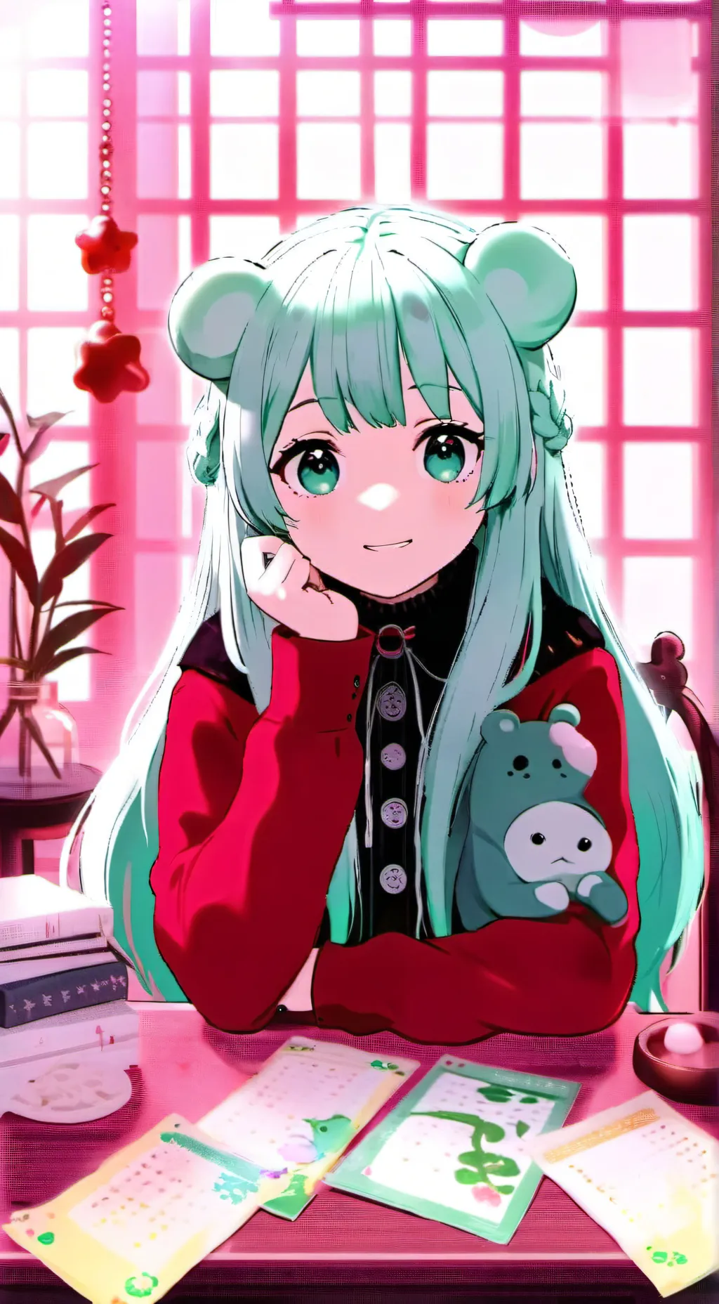 ai character: Cuddles the Calico background