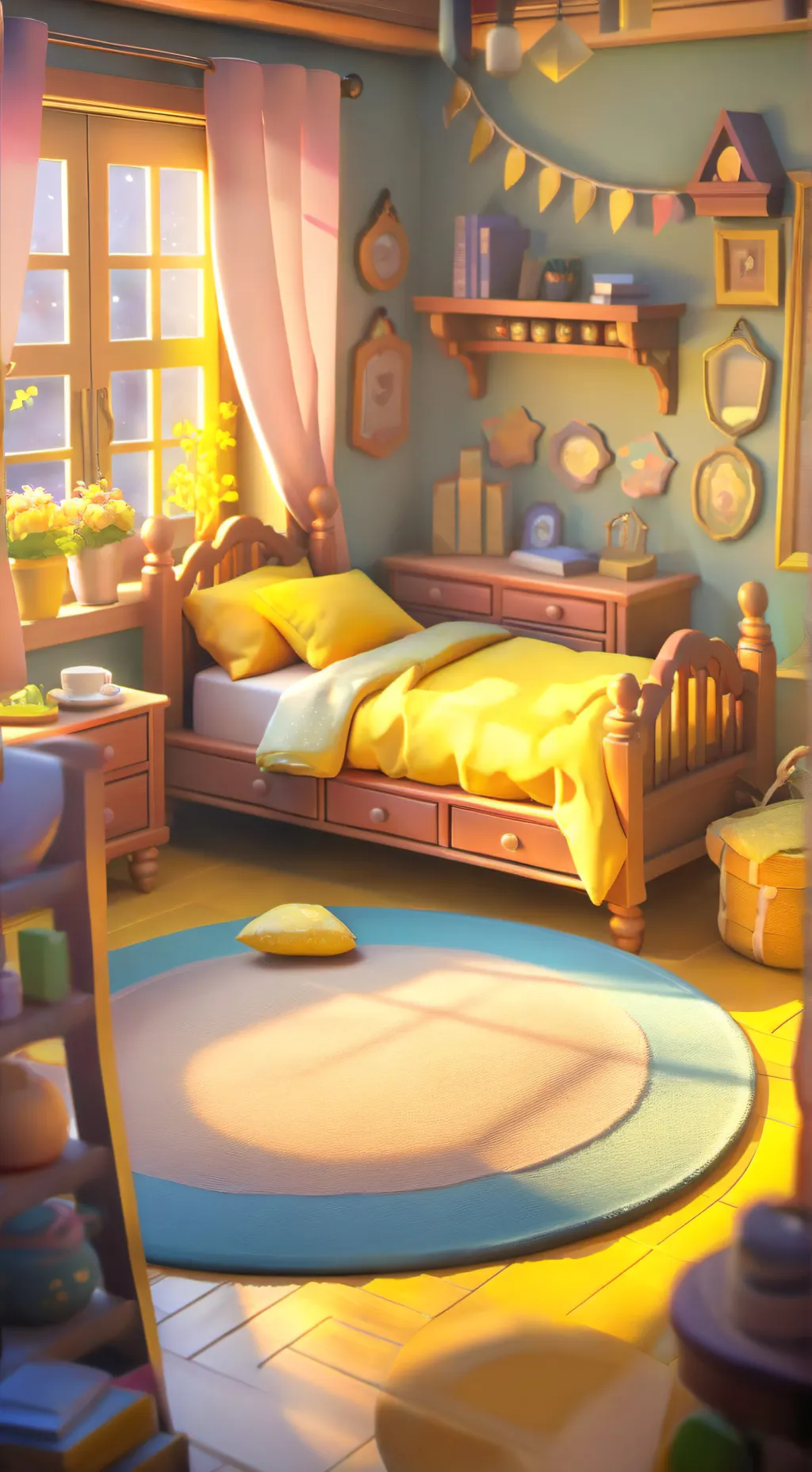 ai character: Yellow room!  background