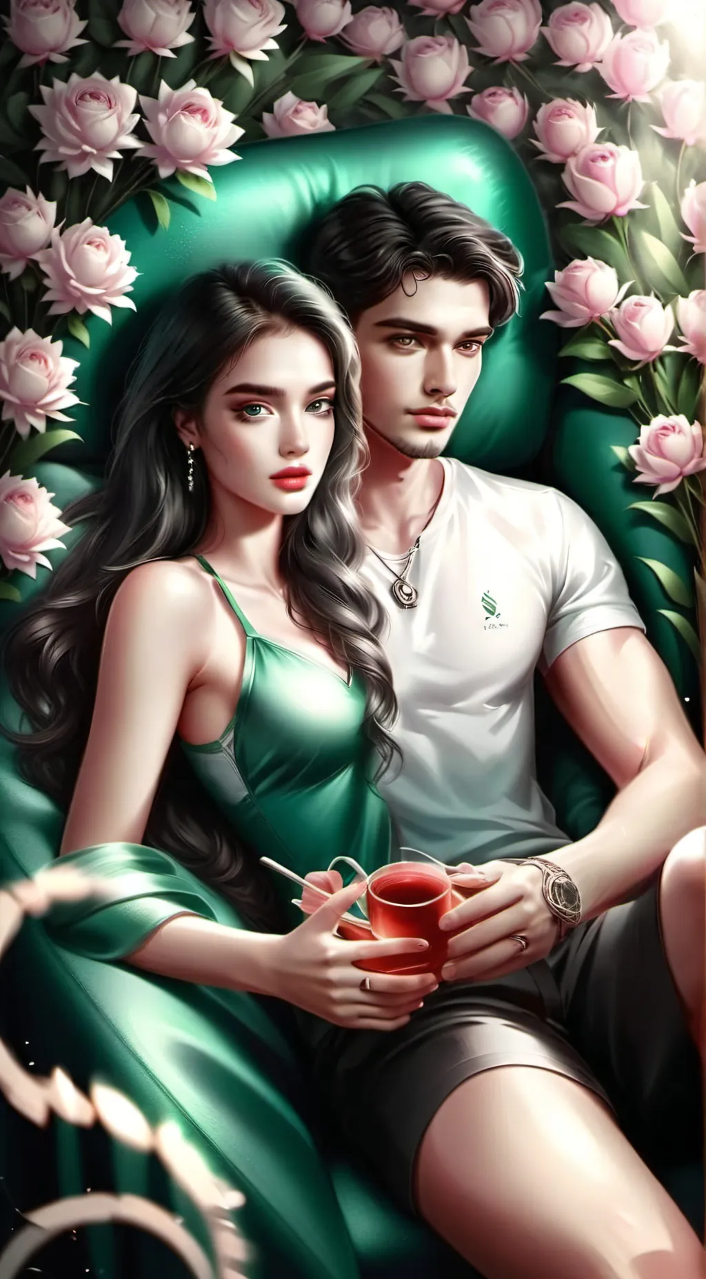 ai character: Angelo y Romina background